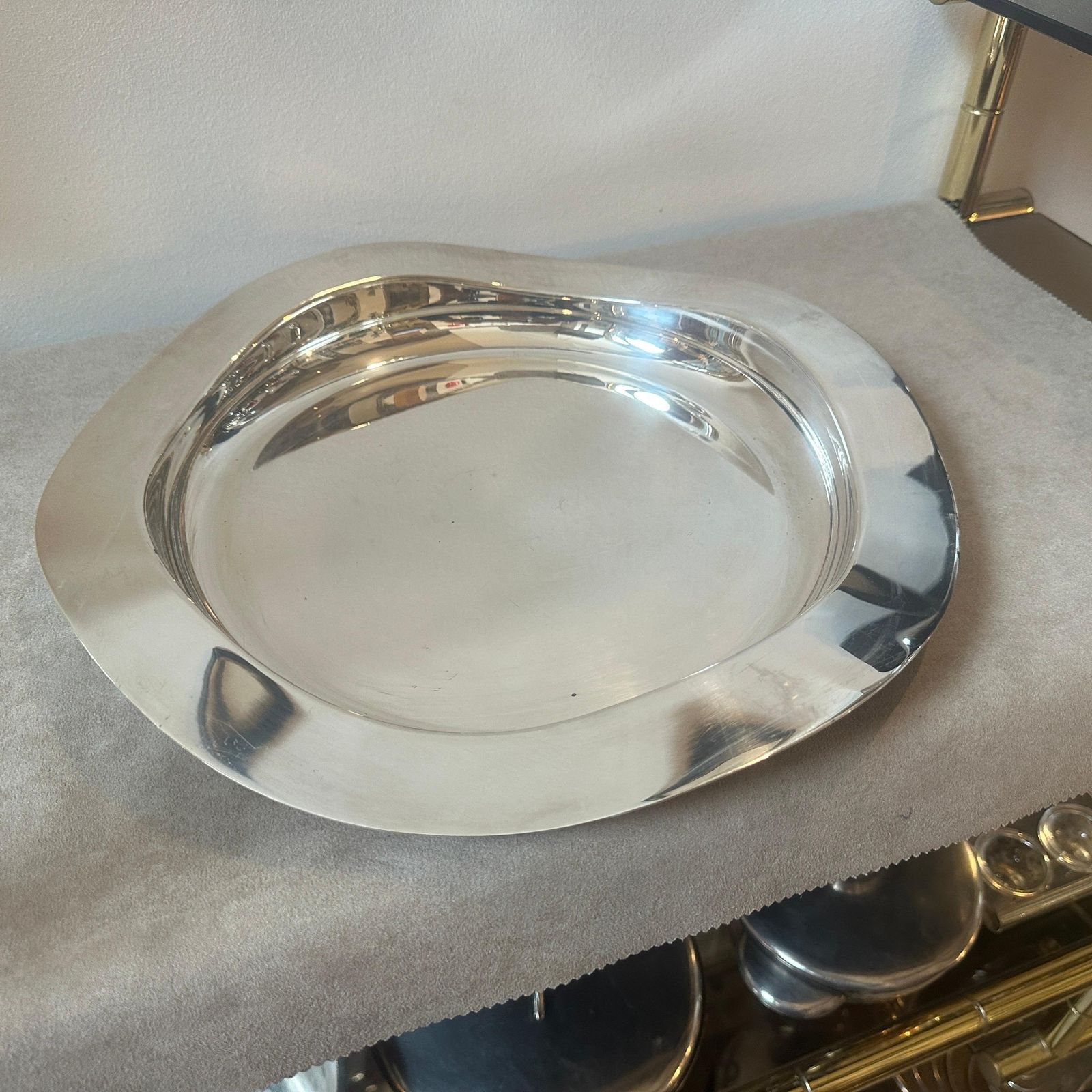 1990s Modern Design Silver Plated Italian Centerpiece By Mesa photo 529.0