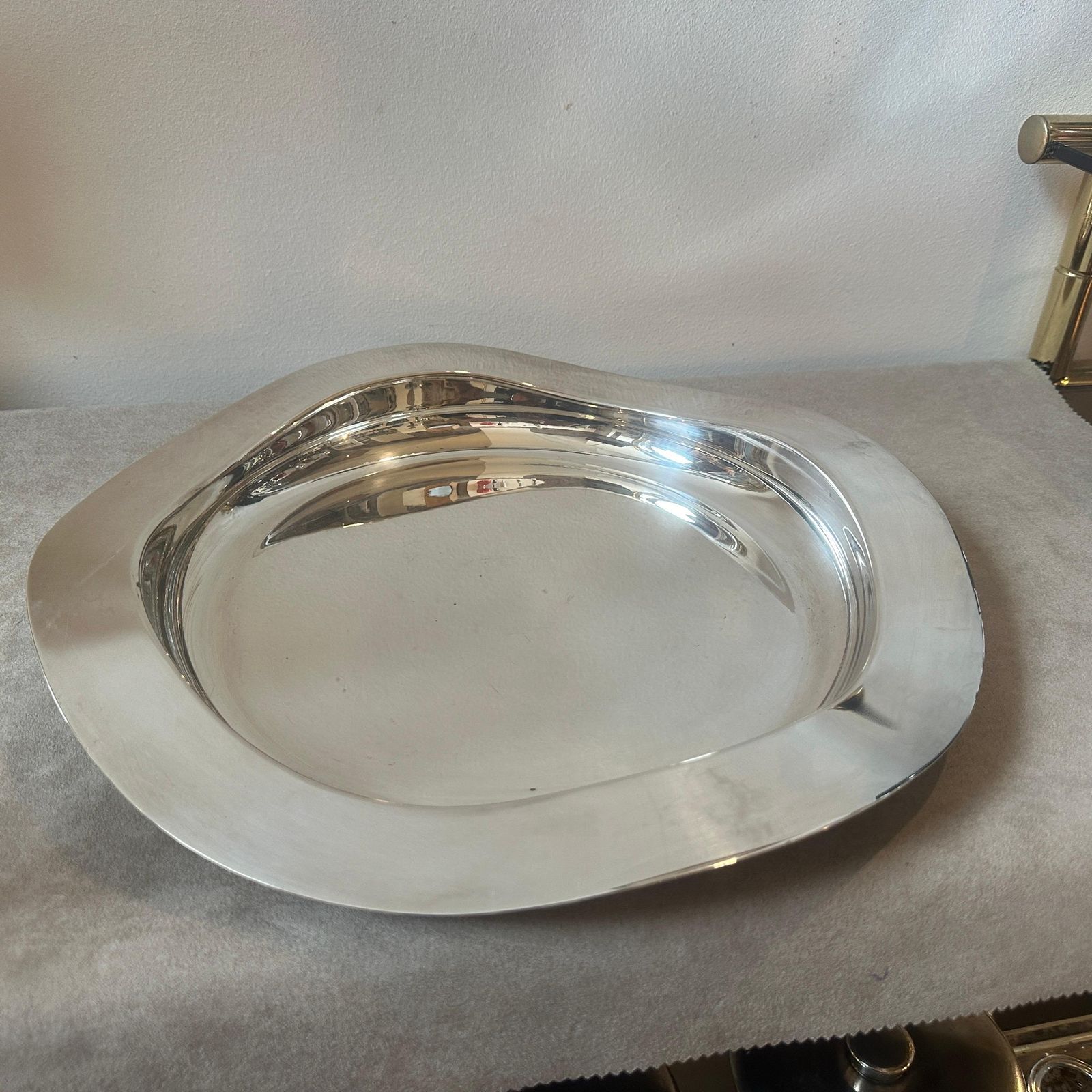1990s Modern Design Silver Plated Italian Centerpiece By Mesa photo buy