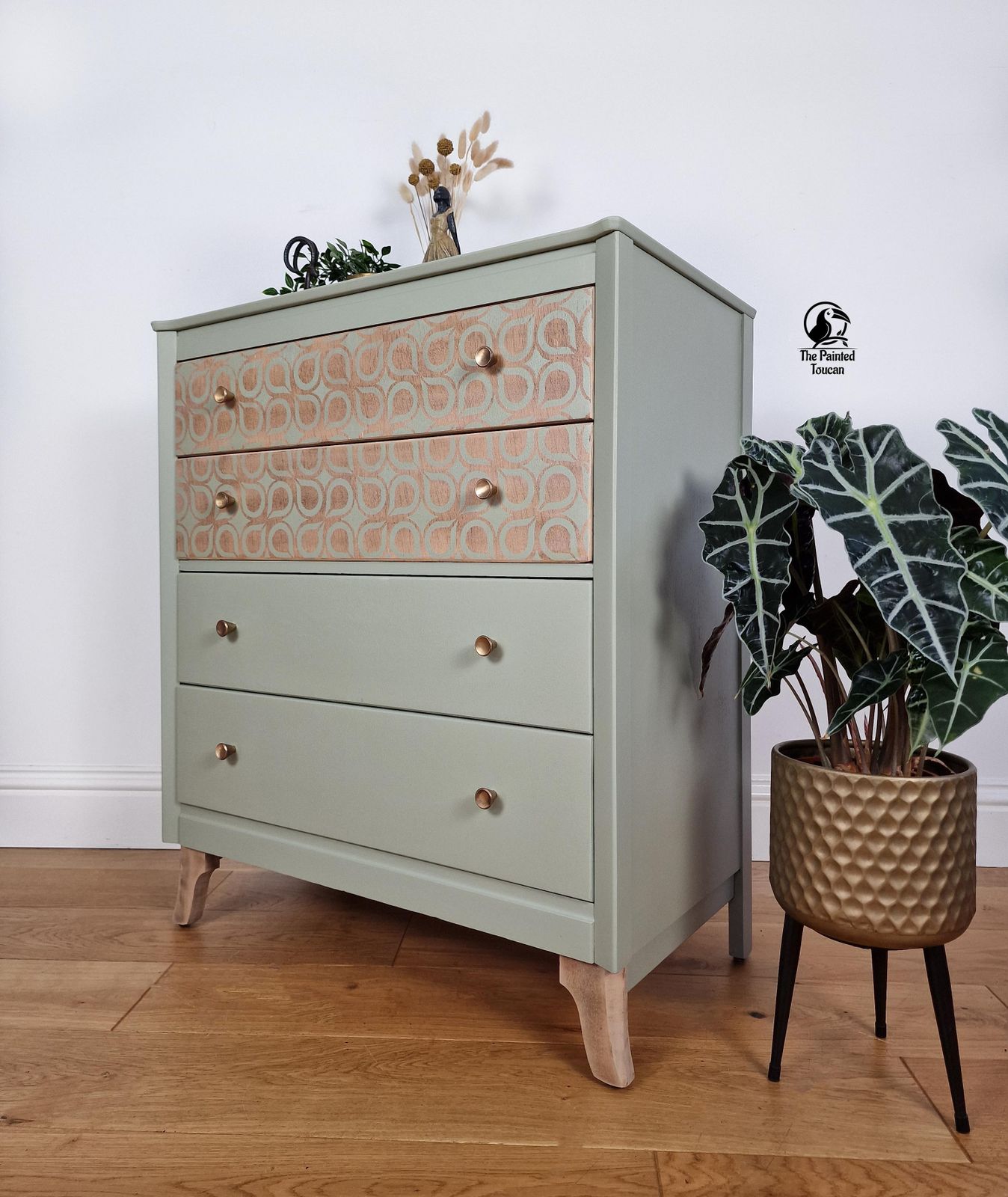 Green Mid Century Lebus Chest Of Drawers photo for sale