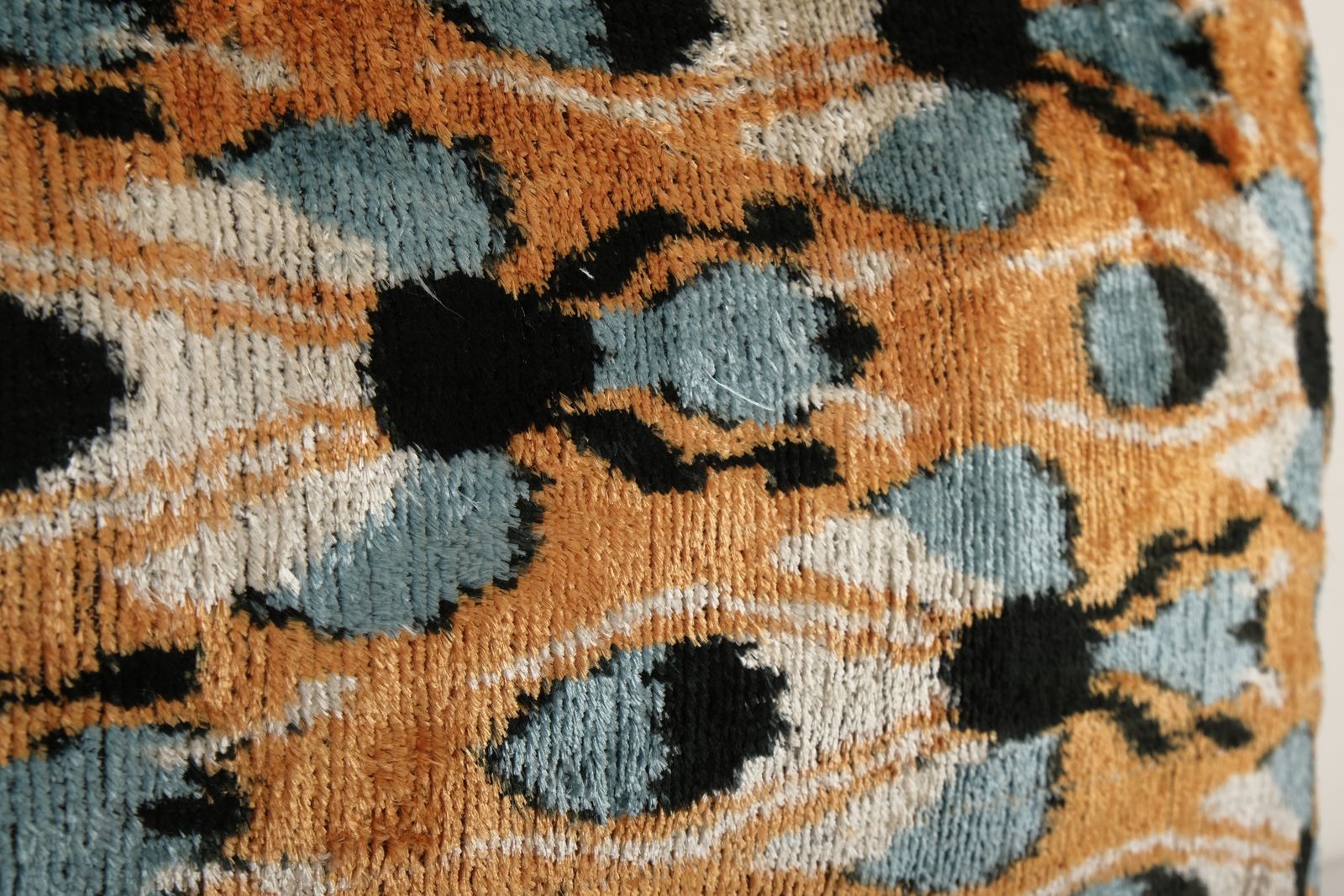 Bronze Silk Ikat Velvet Pillow Cover   Butterfly Or Houseflyikat Lumbar Cushion   Animal Pattern Designer Couch  Pillow Case 16" X 24" photo Textiles