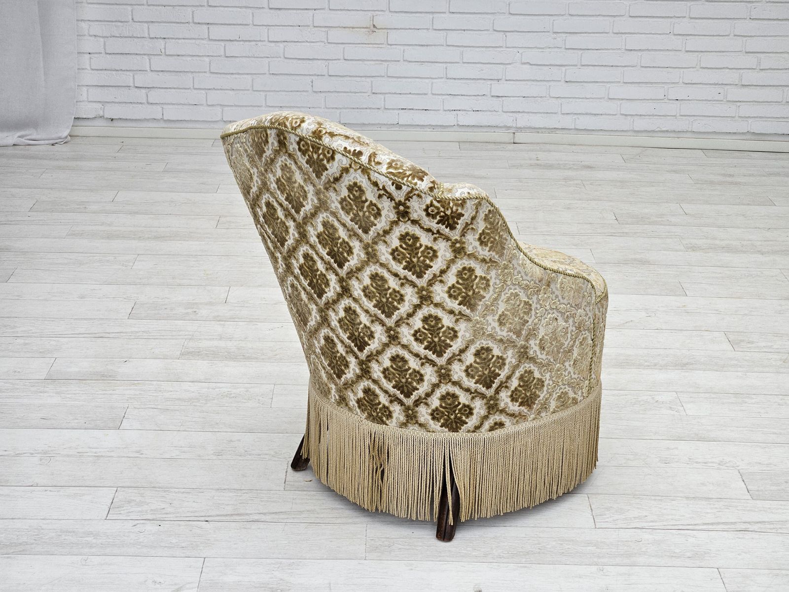 870.0 1950s, Danish Easy Chair, Furniture Velour, Ash Wood Legs. photo