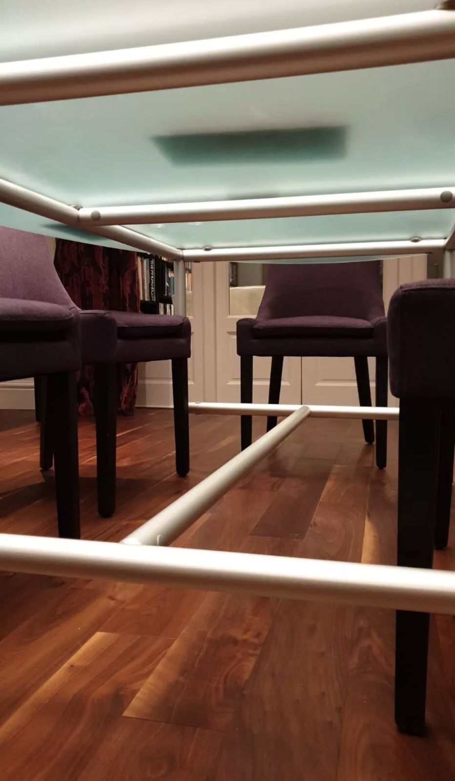 Bespoke Oval Glass Top Dining Table, Seats 10 photo furniture