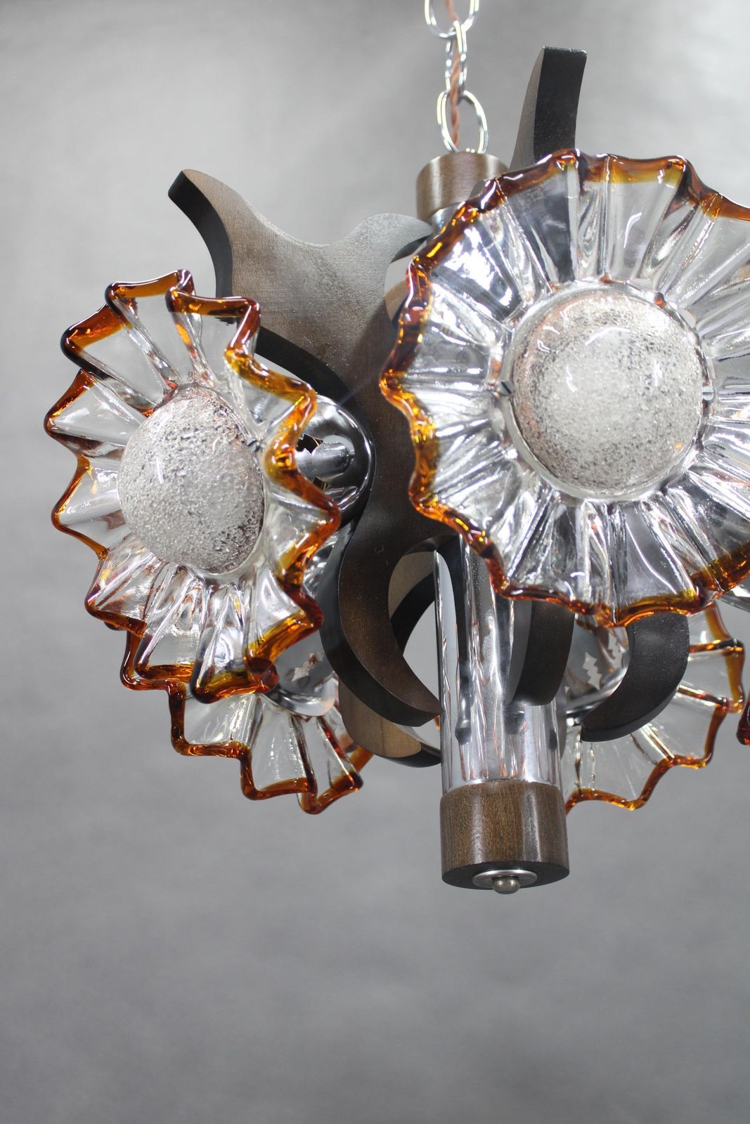 Lighting 1970s Chandelier With Murano Glass Shades, Italy photo