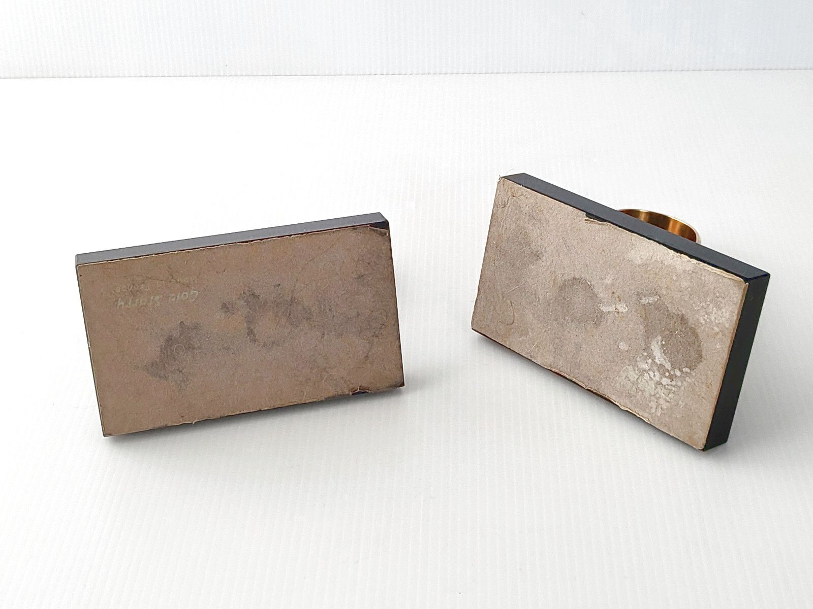 photo for sale Vintage 1960 Gold Starry Marble & Brass Golden 60s Retro Pair Of Bookholds