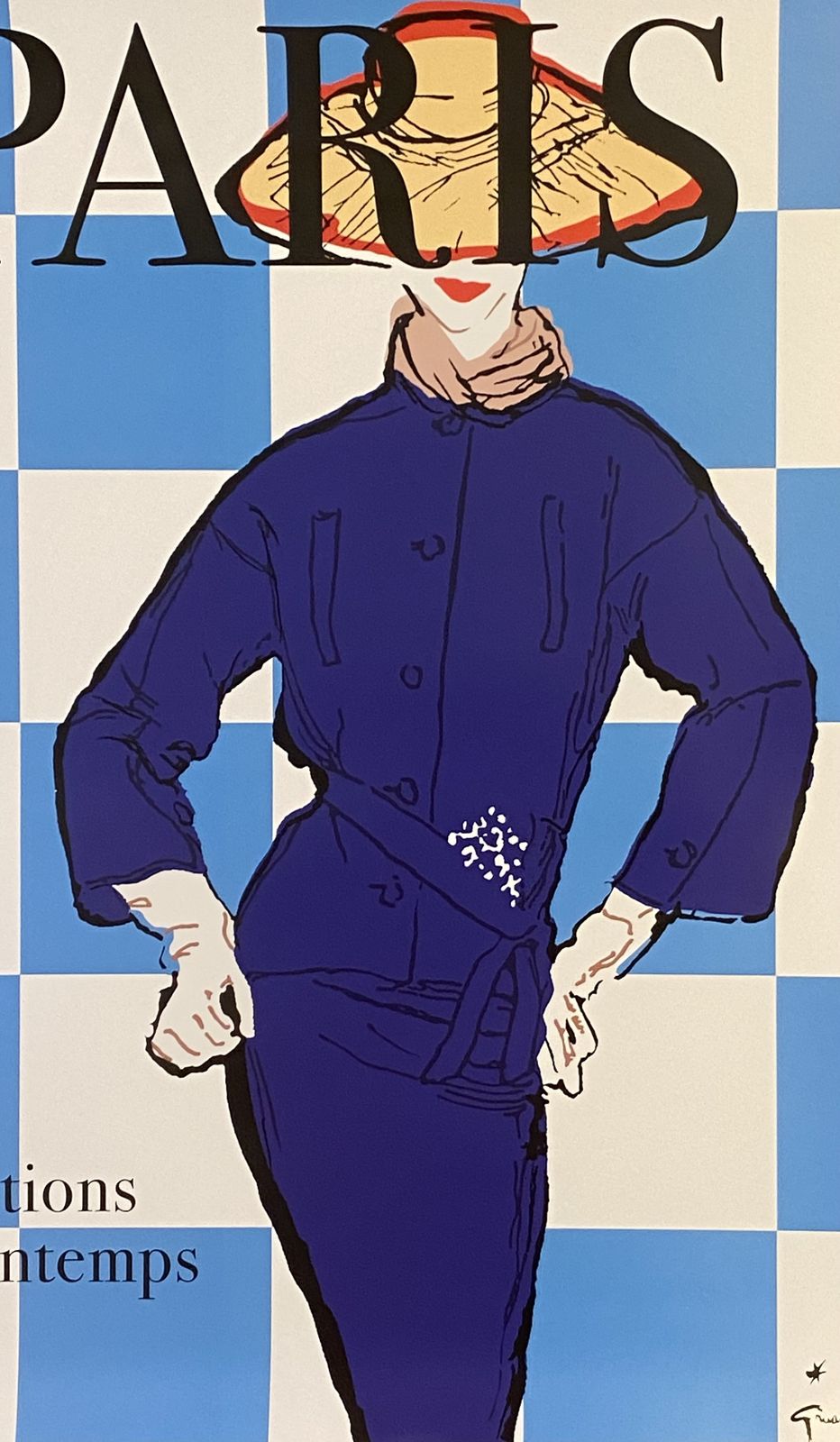 René Gruau, 1990s   Les Collections De Printemps   Original Poster Cm 64 X 48 photo for sale