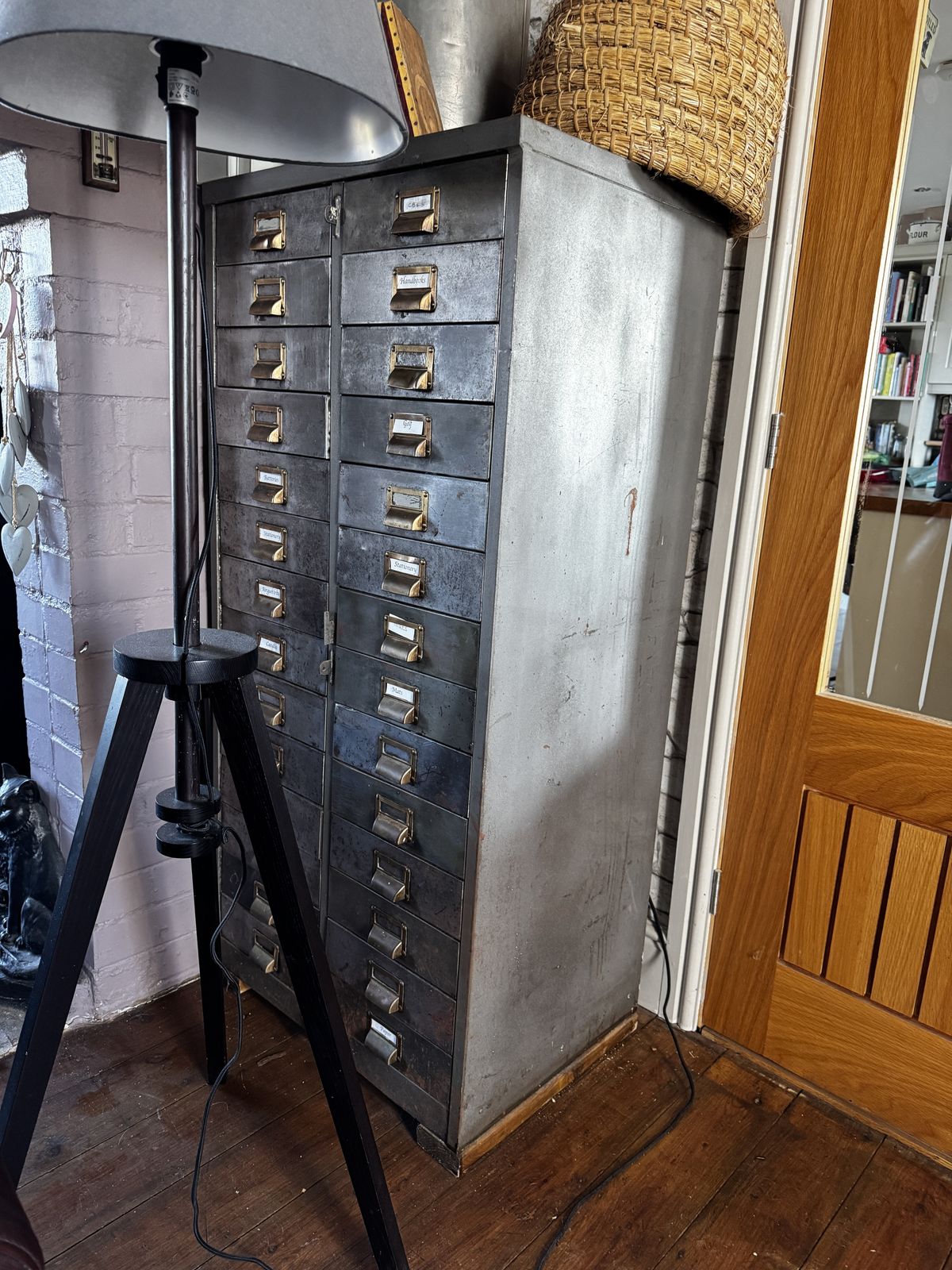 Reclaimed And Renovated Industrial Drawer Unit   28 Drawers photo for sale