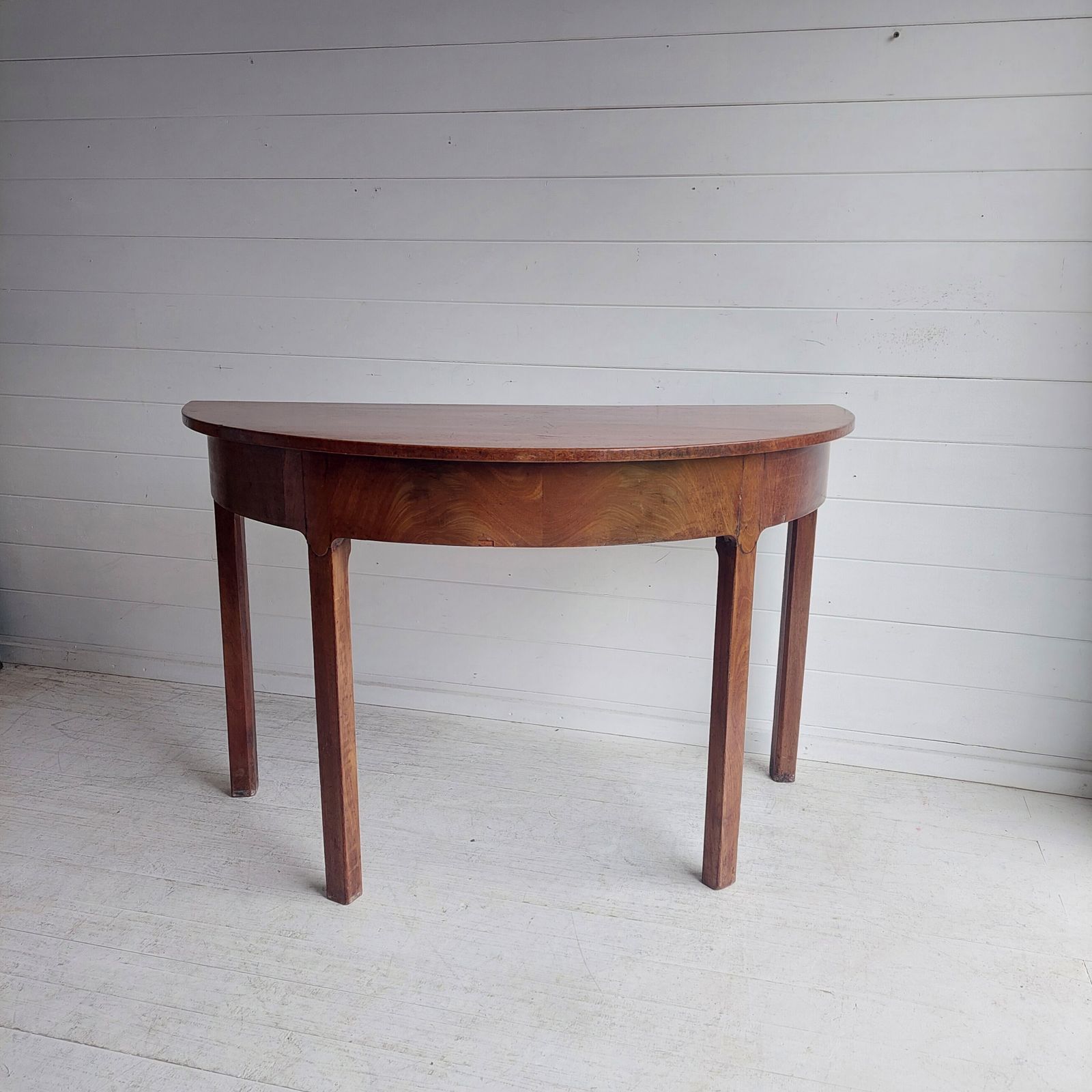 Georgian Mahogany Demi Lune Console Table Antique Table Halfmoon Hall Table, 1800s photo buy