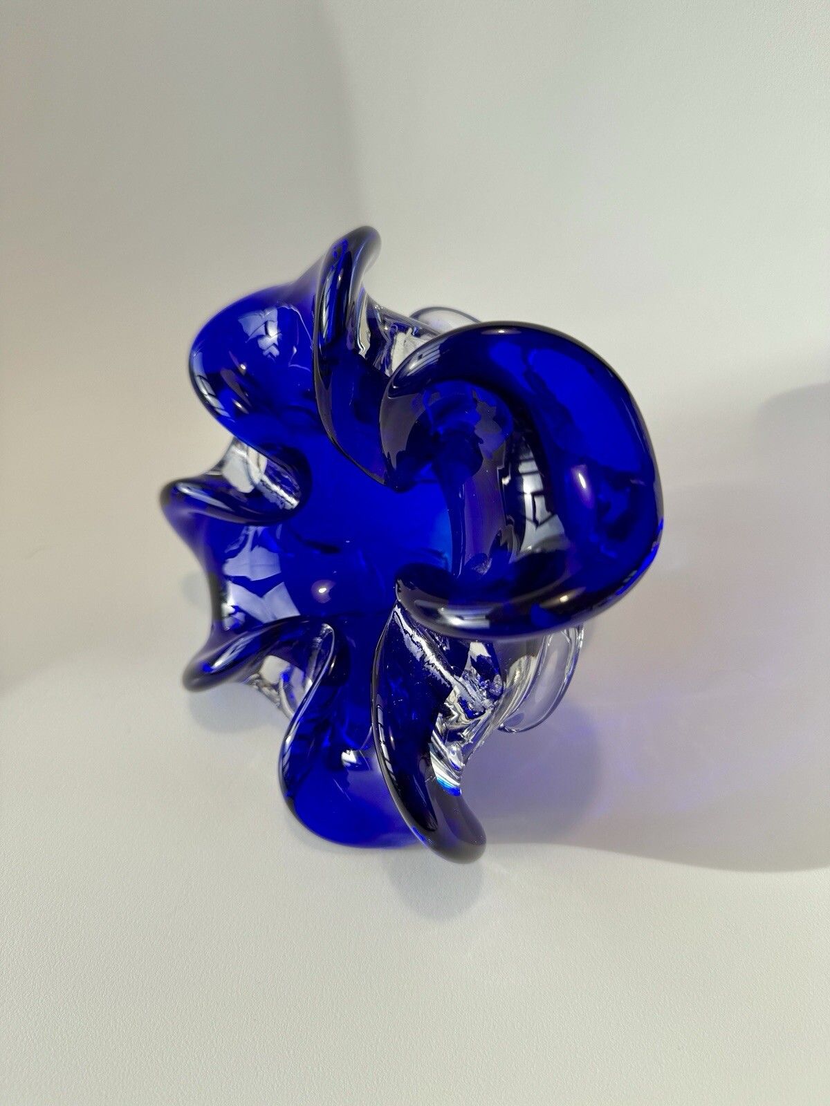 Hand Blown Blue Glass Bowl/Ashtray By Josef Hospodka Chřibská Borske Sklo photo vinterior