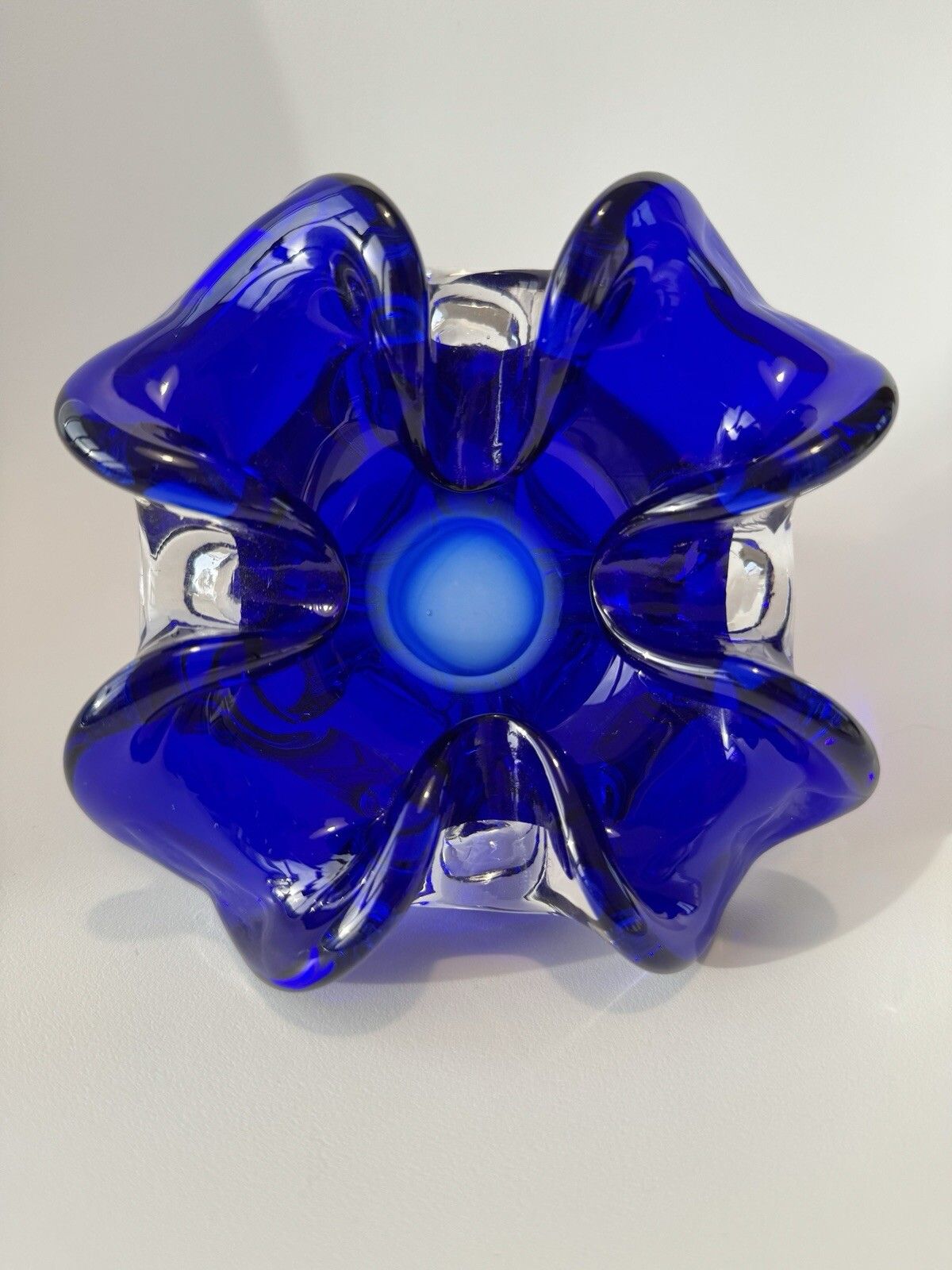 Hand Blown Blue Glass Bowl/Ashtray By Josef Hospodka Chřibská Borske Sklo photo buy