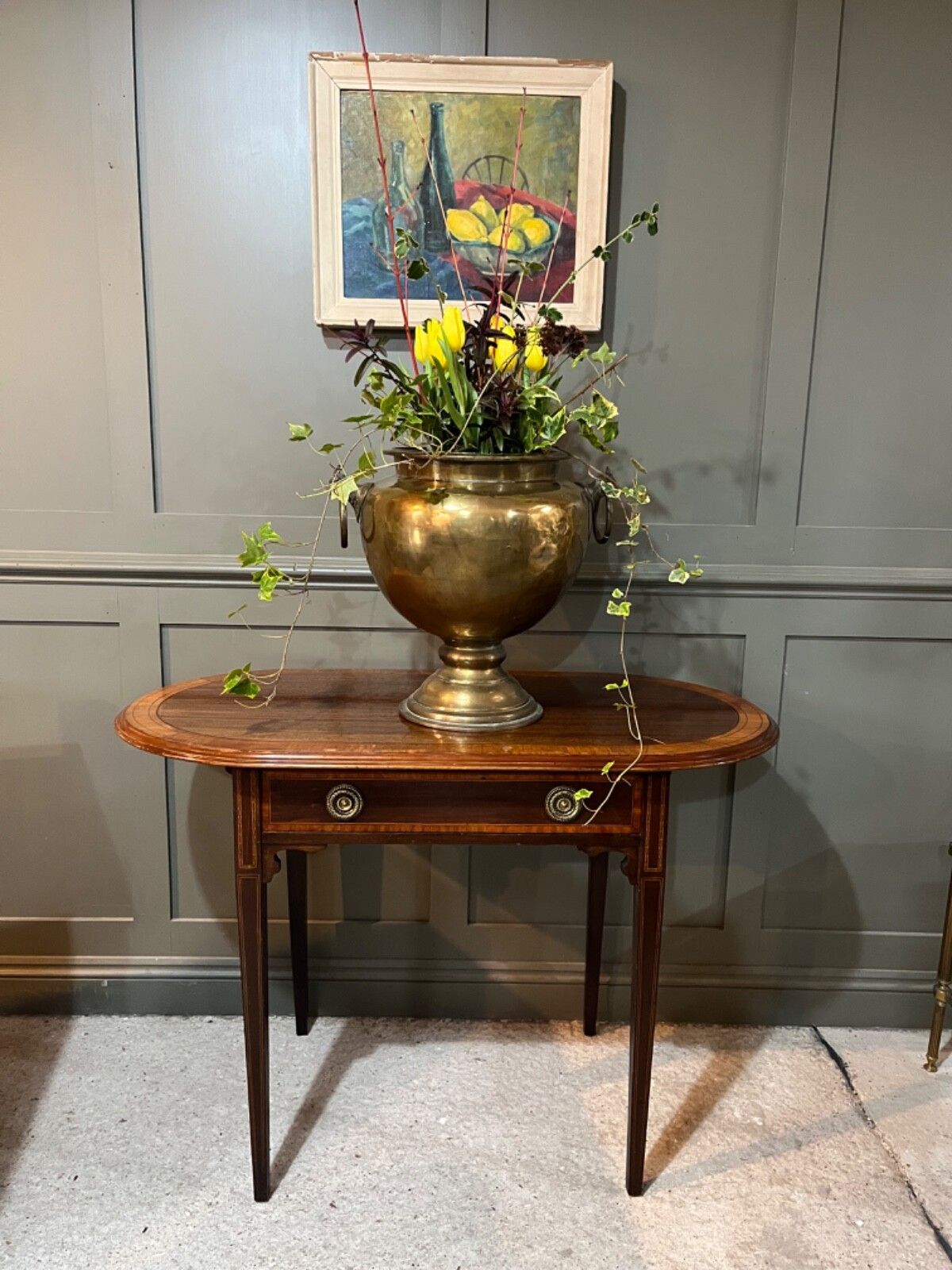 photo furniture Antique Table Inlaid Circa Mid 1800’s Satin Wood & Mahogany