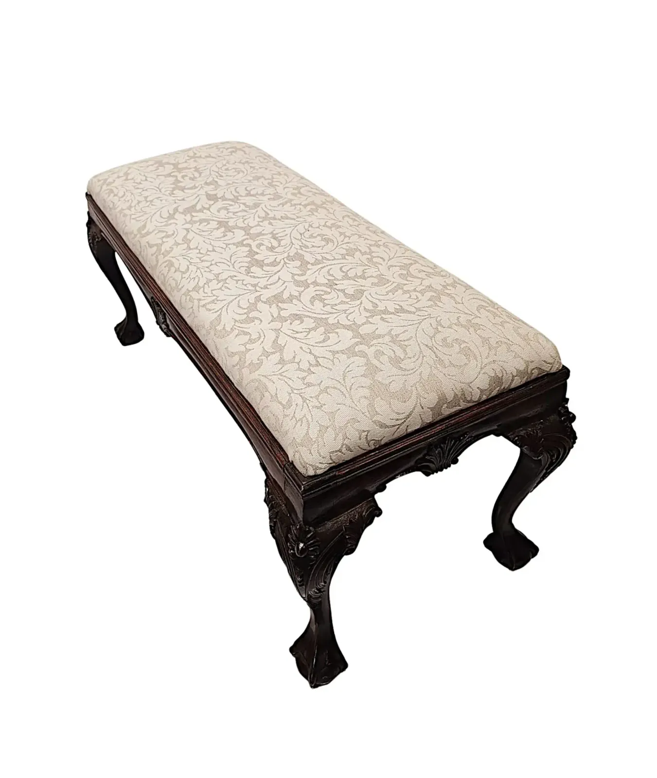 A Gorgeous 20th Century Long Stool With Ball And Claw Detail photo furniture