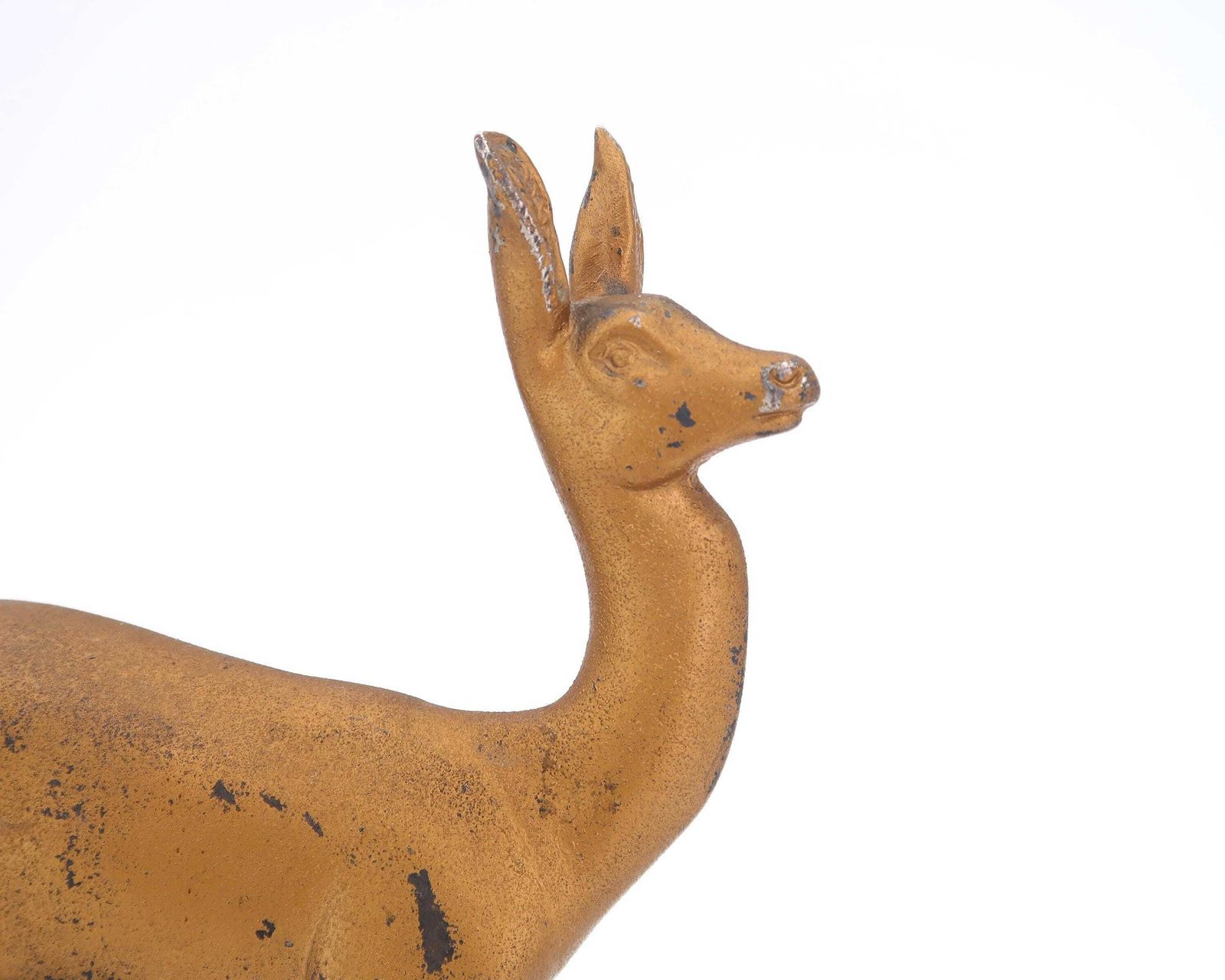 French Art Deco Deer Metal Sculpture And Marble Base, 1930s / Made In France, Desk, Vintage photo for sale