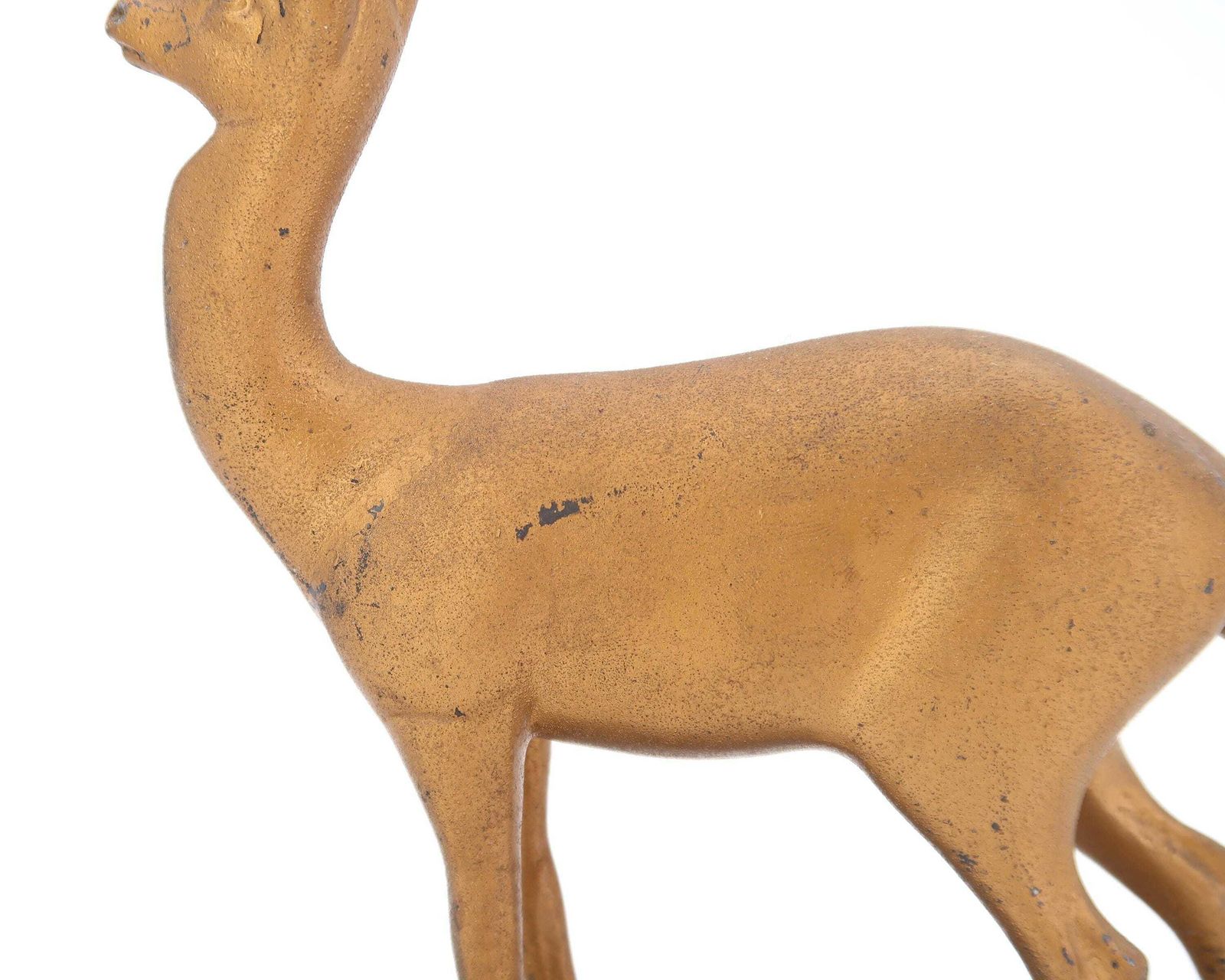 French Art Deco Deer Metal Sculpture And Marble Base, 1930s / Made In France, Desk, Vintage photo 250.0