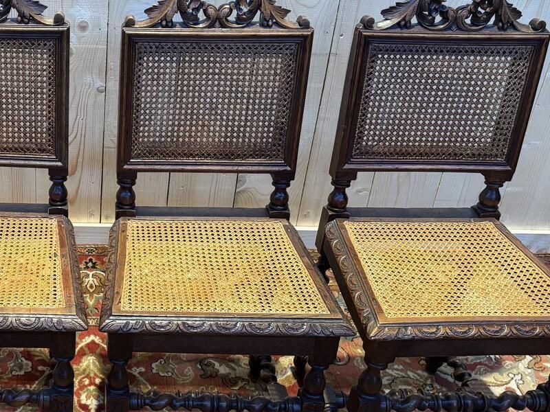 Série De 4 Chaises  Renaissance En Cannage . photo Furniture