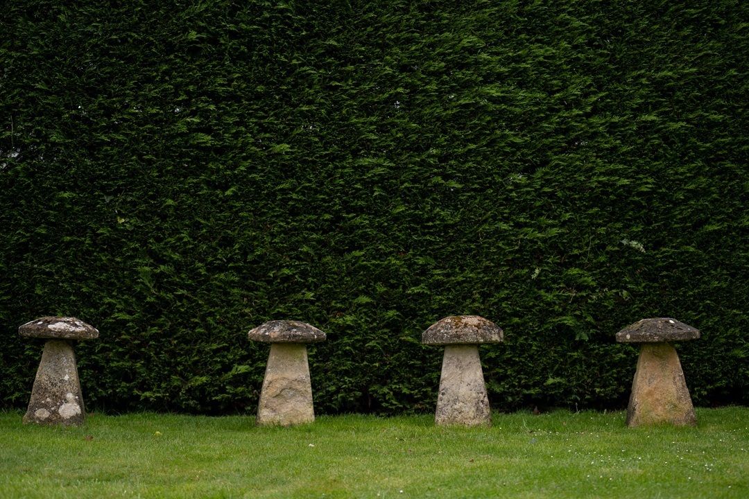 Garden Decor Set Of Four Antique Staddle Stones photo