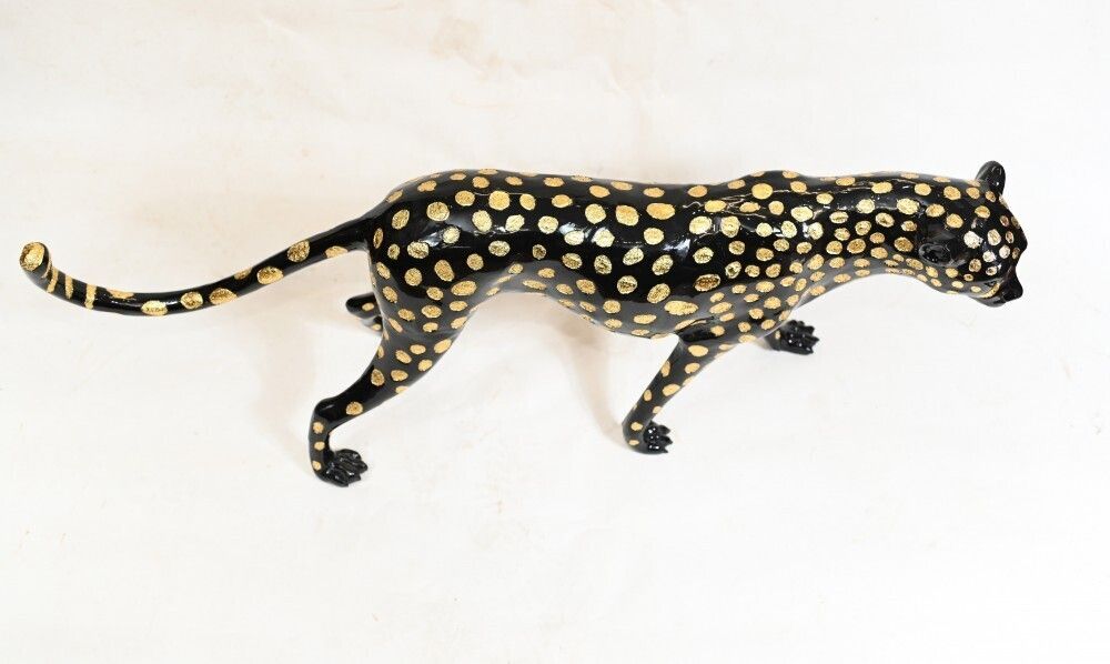 photo for sale Bronze Black Panther Statue Art Deco Cat