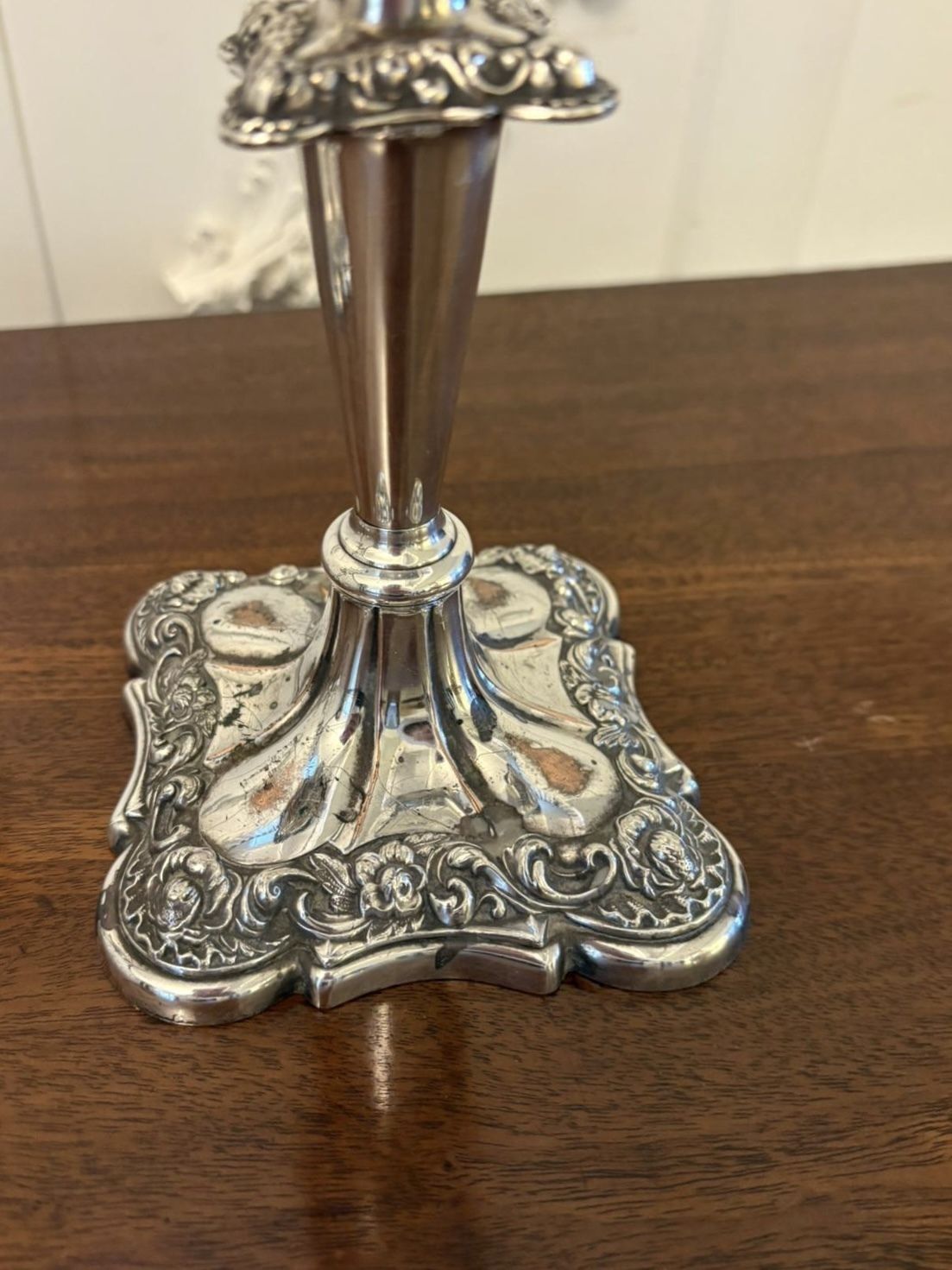 Pair Of Antique Quality Sheffield Silver Plated Candlesticks photo for sale