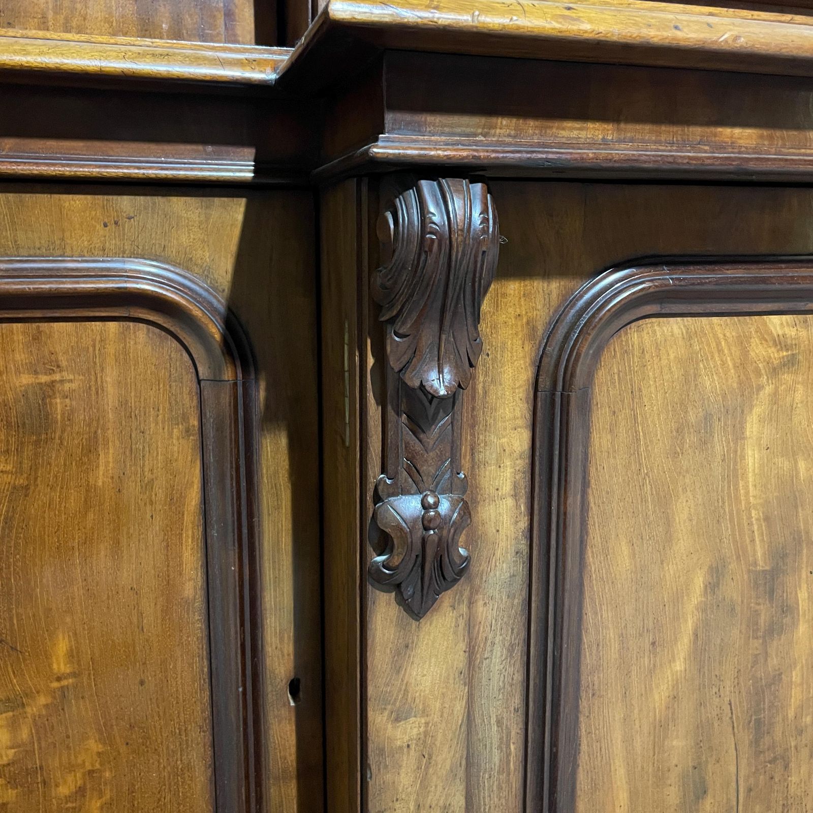 Victorian Large 4 Door Glazed Mahogany Bookcase With Lower Storage Cupboards photo vintage