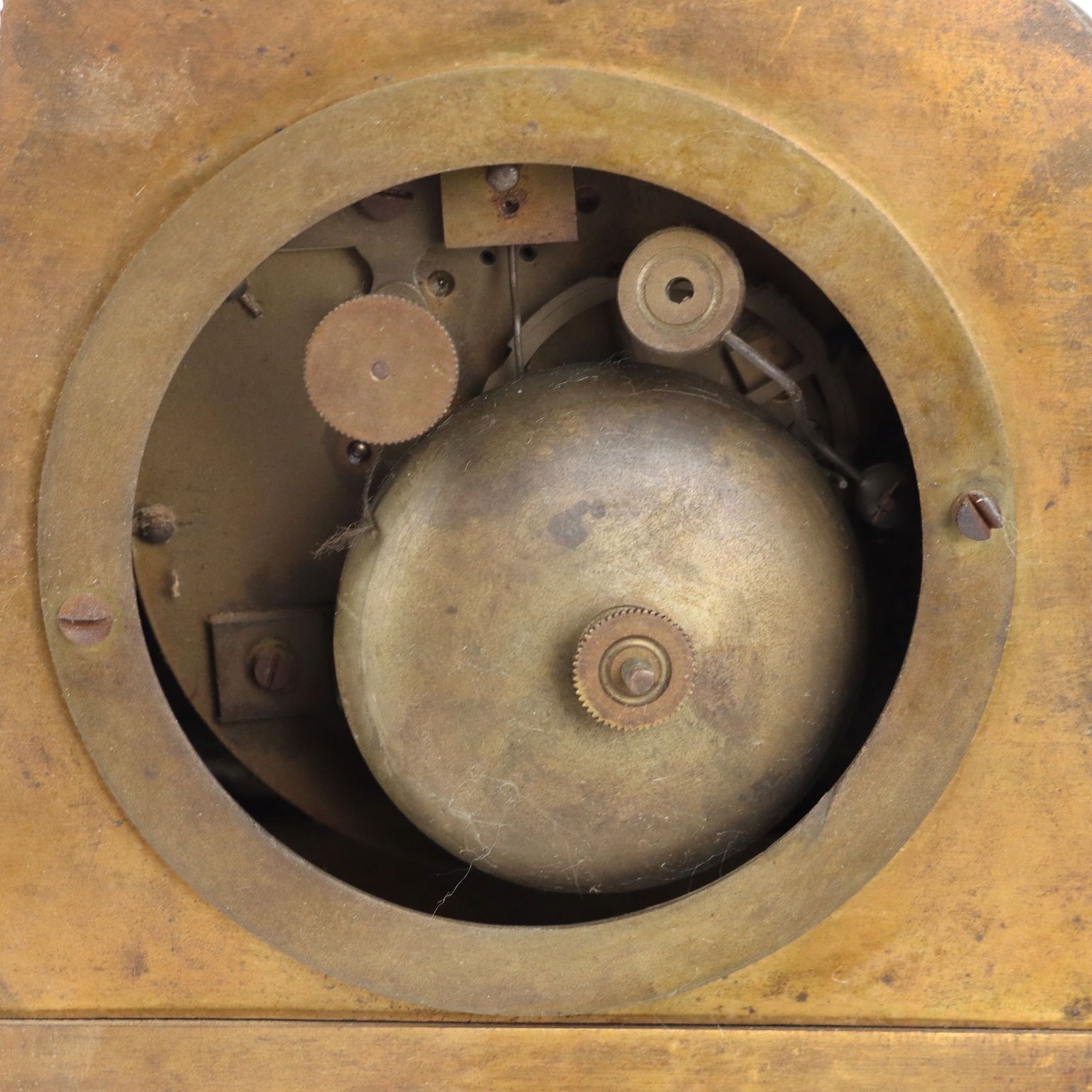 photo for sale Antique Mantel Clock Gilded Bronze France Mid XIX Century