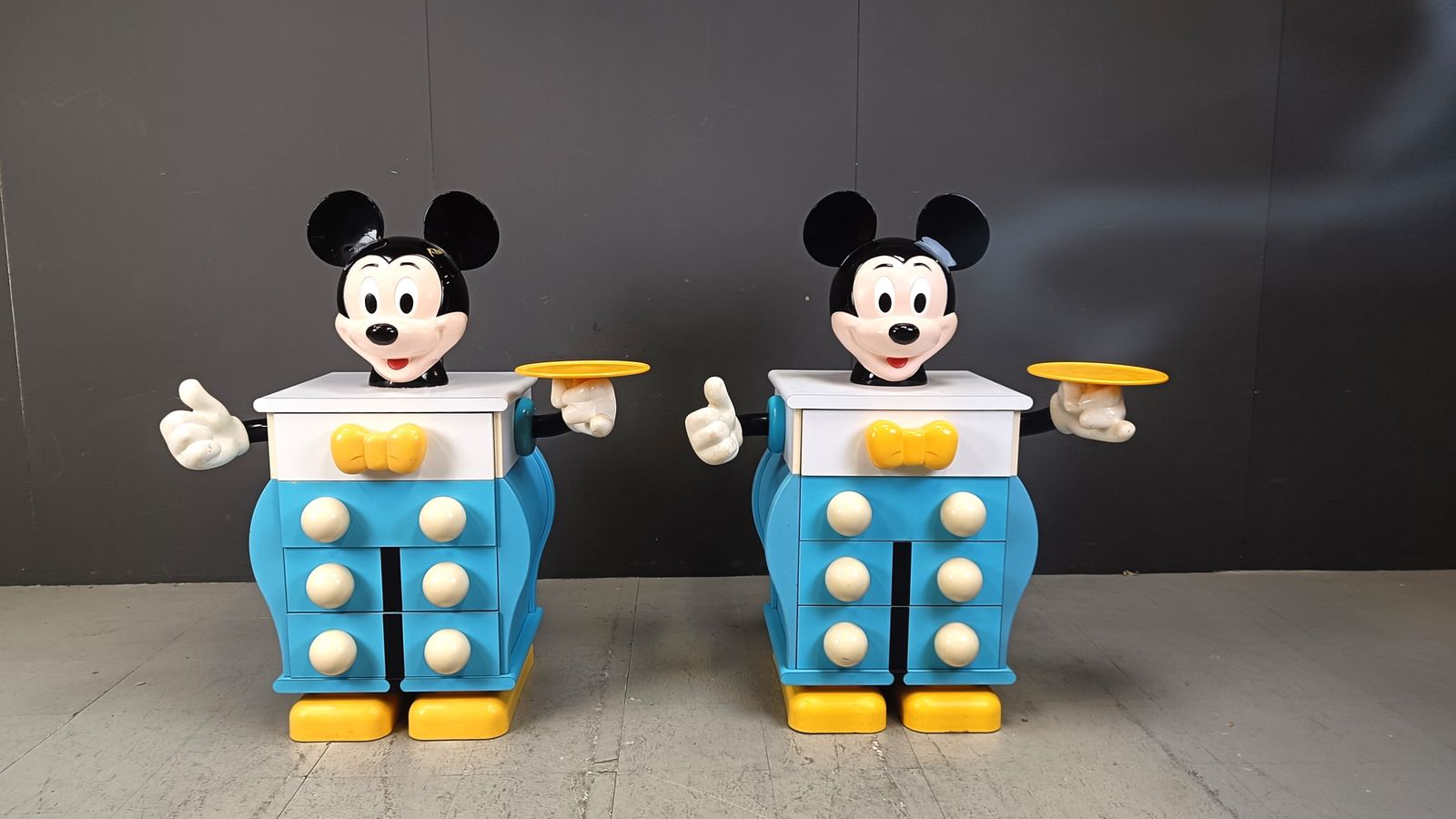 Pair Of Rare Mickey Mouse Chest Of Drawers From Starform, France, 1988 photo vinterior
