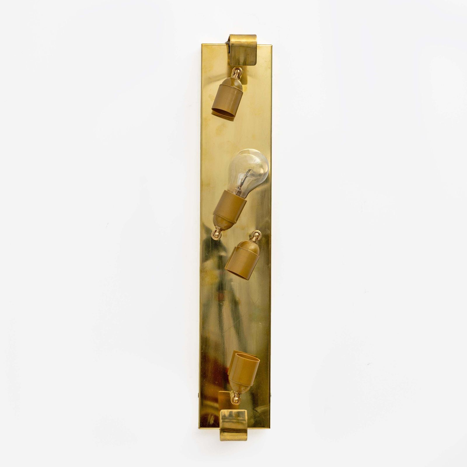 Lighting Pair Of Modern Italian Brass And Murano Glass Textured Wall Sconces photo