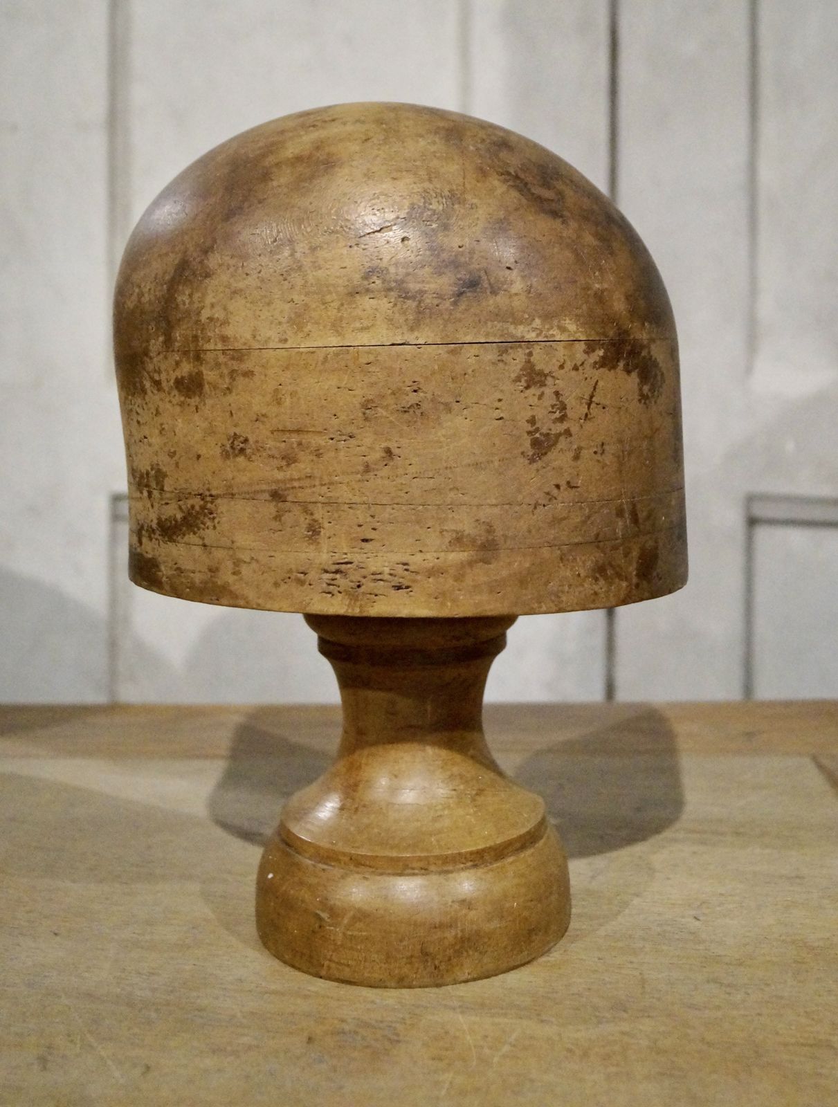 Antique French Milliners Hat Block On Stand