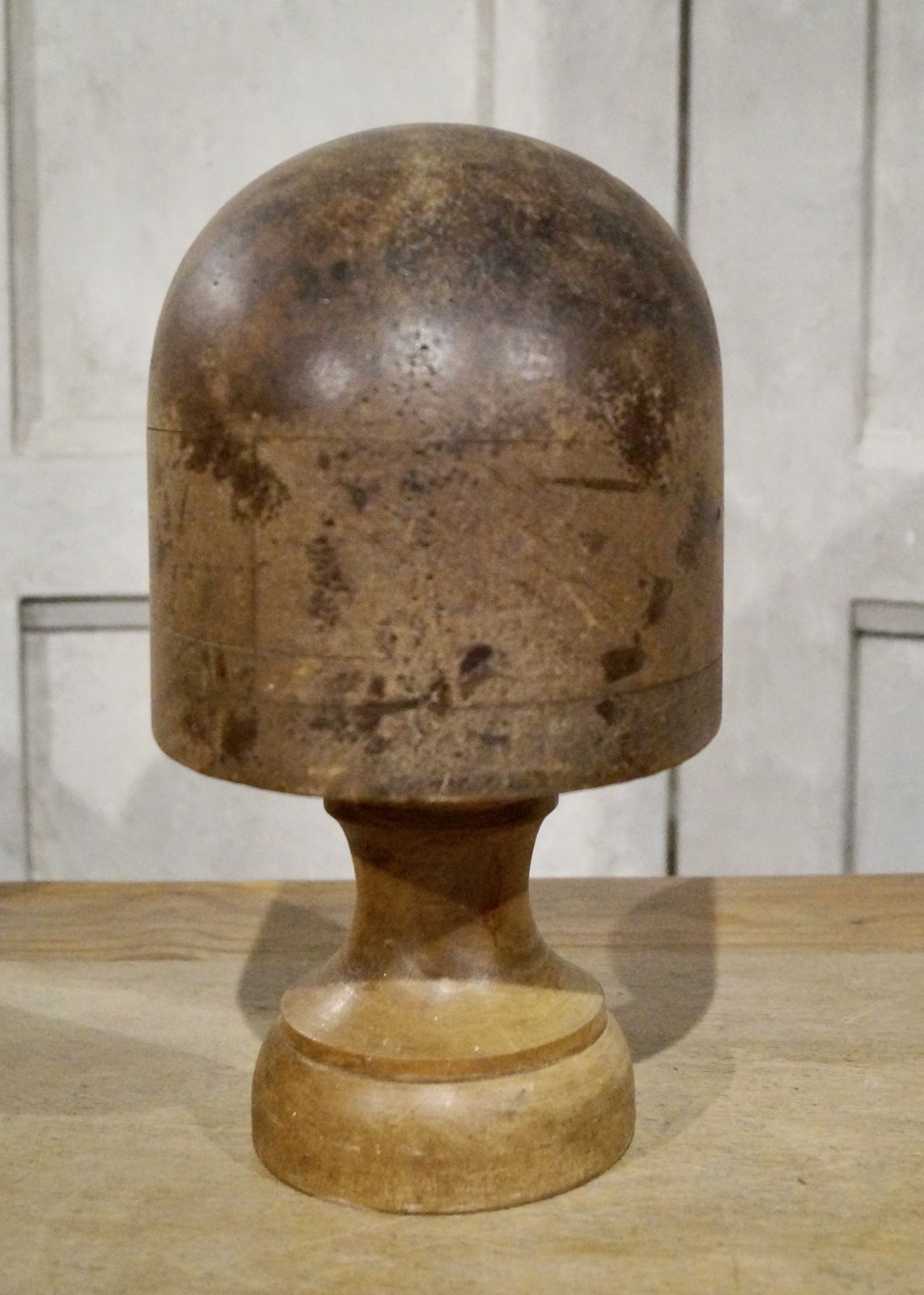 Antique French Milliners Hat Block On Stand photo furniture