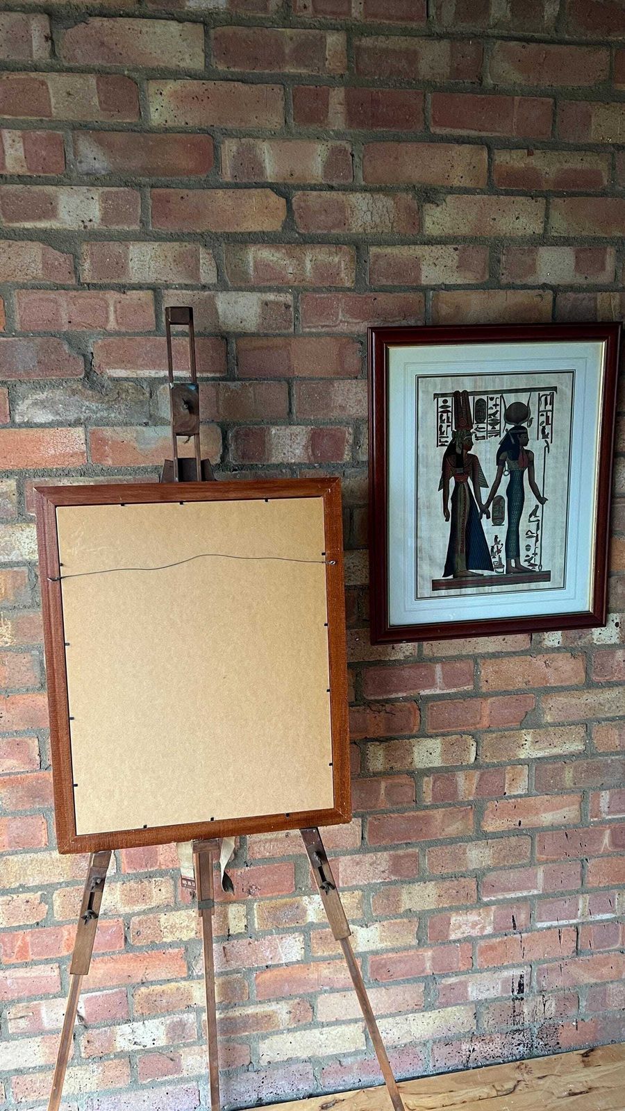 Set Of Two Framed Late 20th Century Egyptian Style Paintings On Papyrus photo vinterior