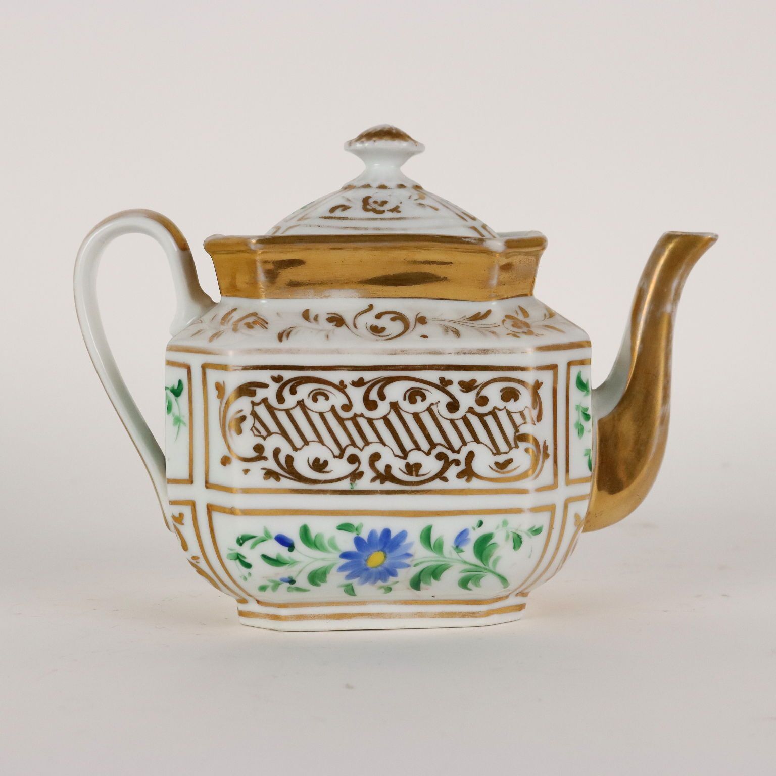 Antique Tea Set White Porcelain Europe Mid XIX Century photo for sale
