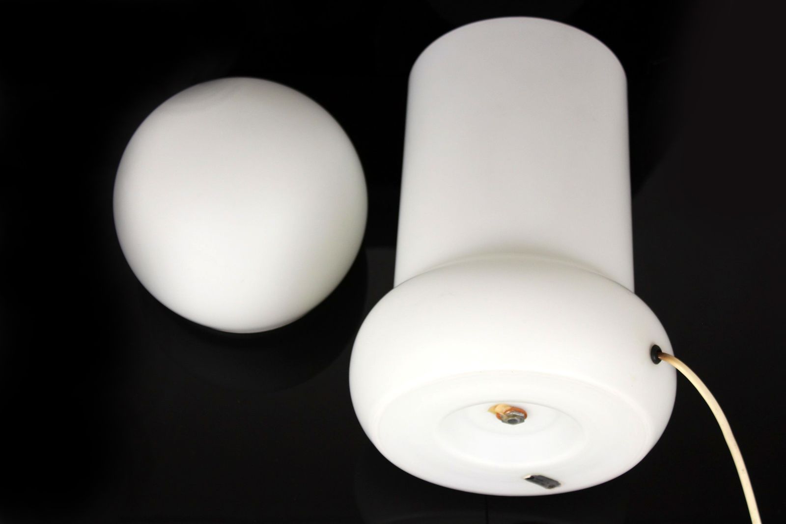 290.0 Mid Century Glass Table Lamp From Osvětlovací Sklo Valašské Meziříčí, 1970s photo