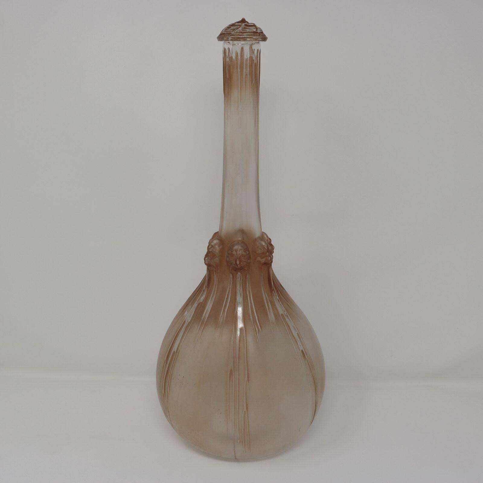 Rene Lalique Glass 'Six Tetes' Decanter photo for sale