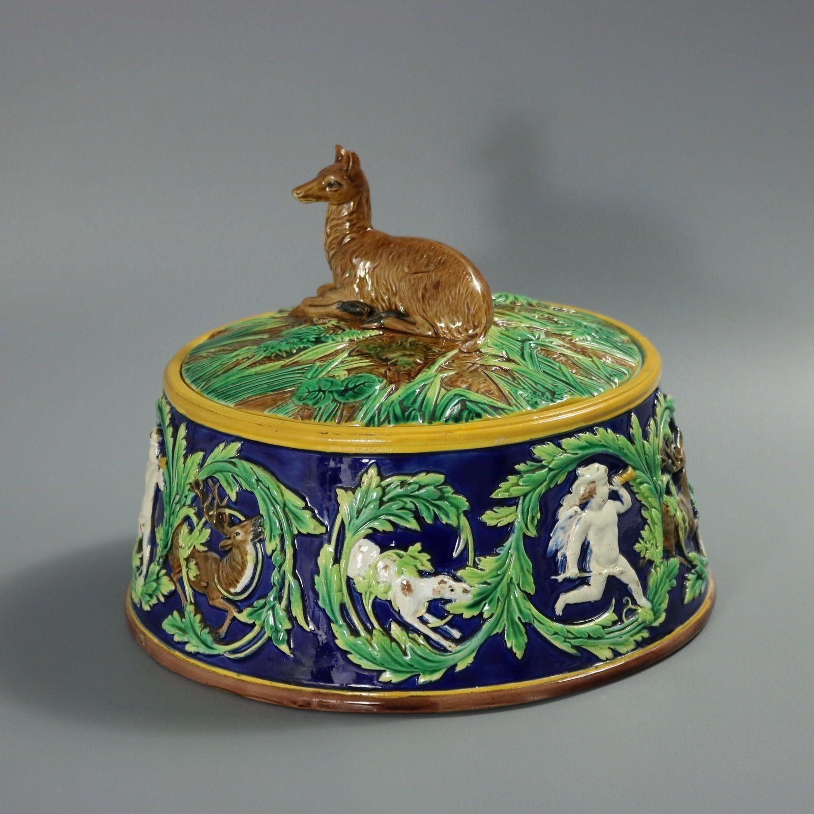 George Jones Majolica Deer Game Pie Dish And Liner photo furniture