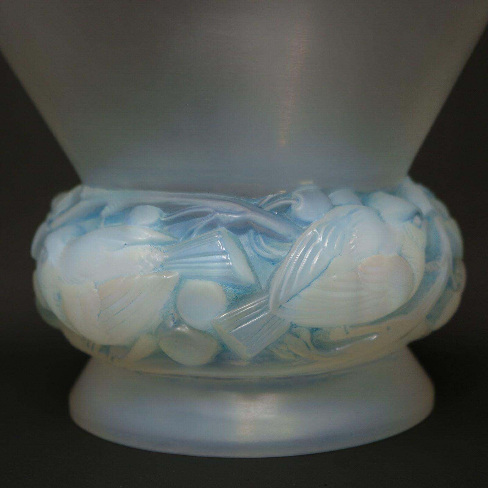 Rene Lalique Opalescent Glass 'Pinsons' Vase photo Home Decor