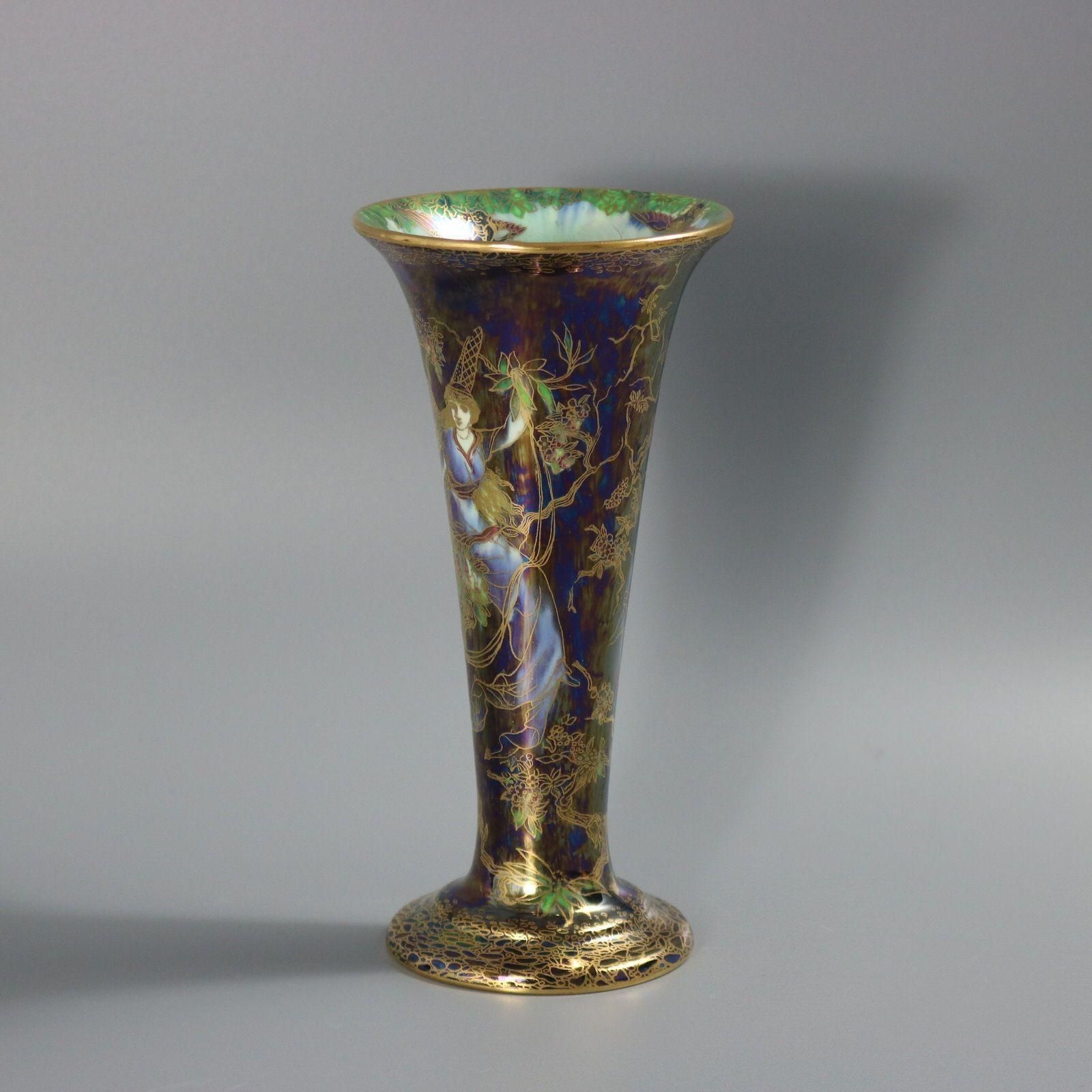 Wedgwood Fairyland Lustre Butterfly Women Trumpet Vase photo for sale