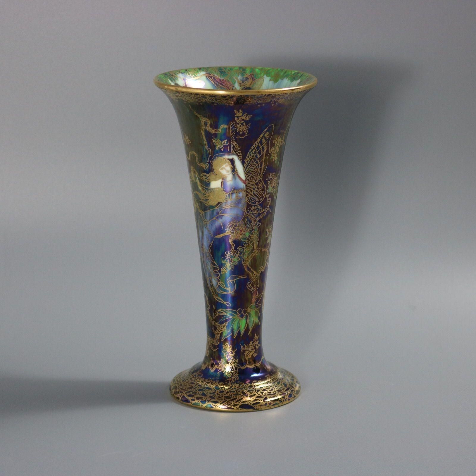 Wedgwood Fairyland Lustre Butterfly Women Trumpet Vase photo vinterior