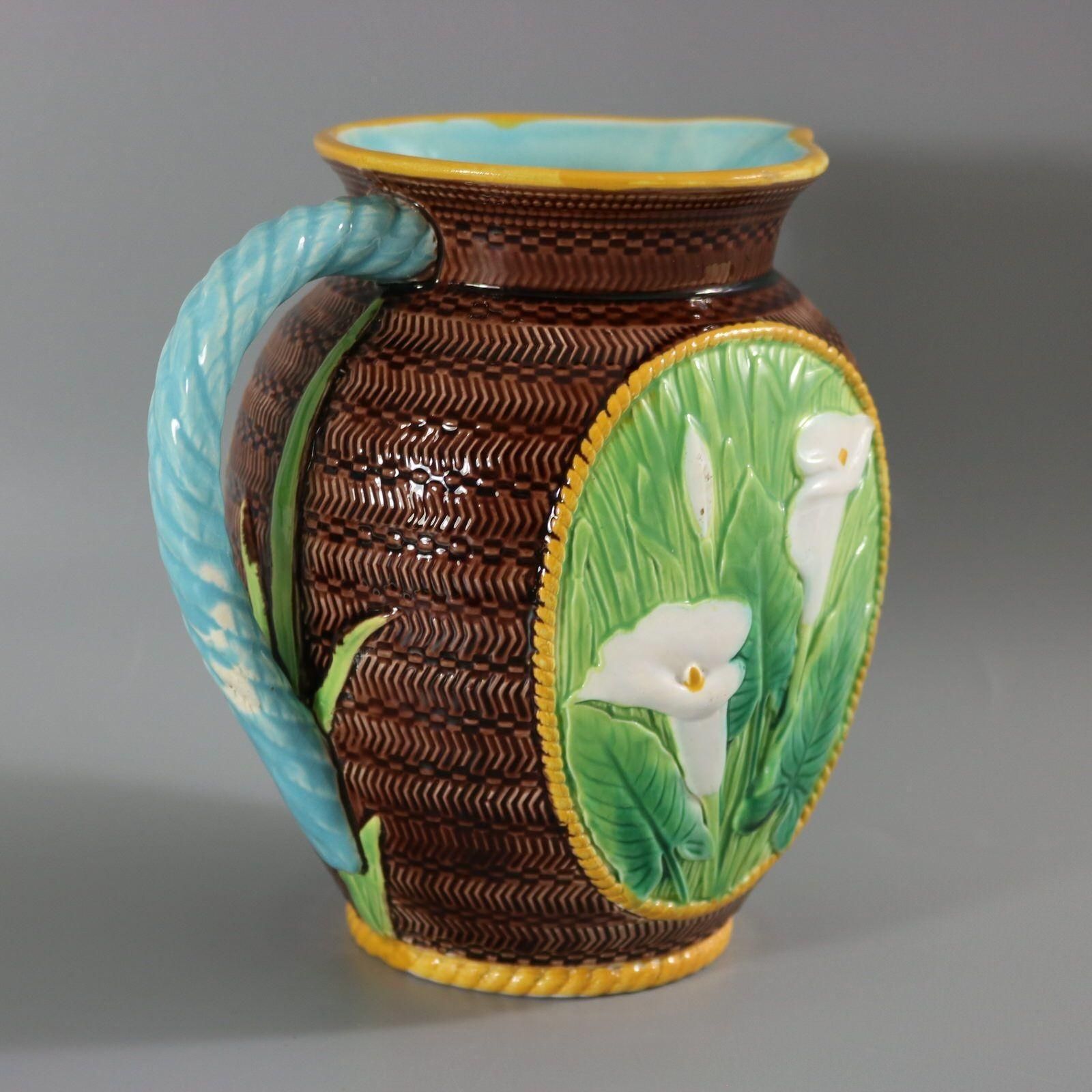George Jones Majolica Calla Lily Pitcher photo Home Decor