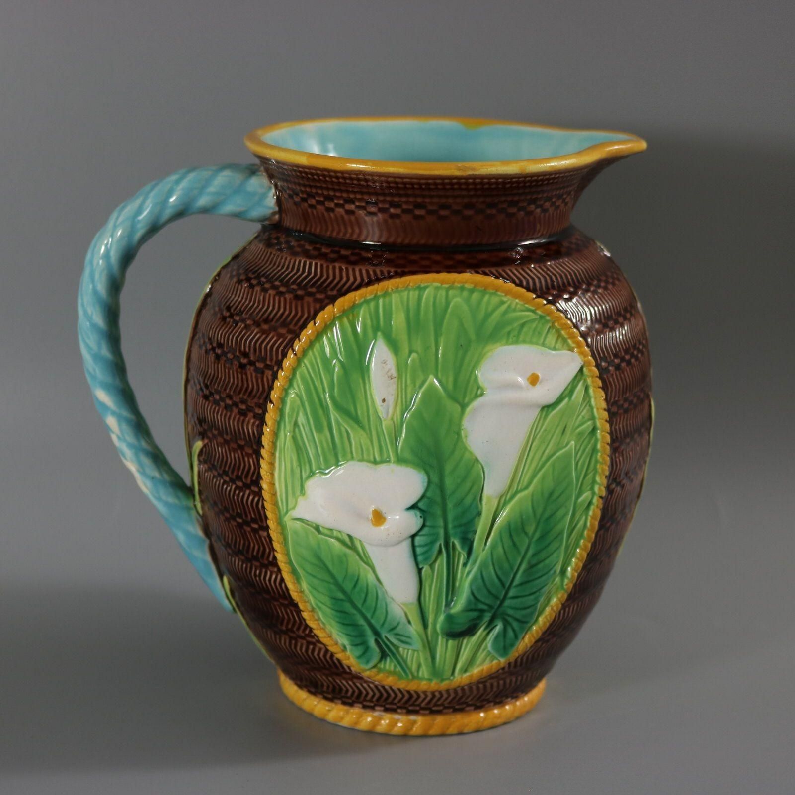 George Jones Majolica Calla Lily Pitcher photo 1206.0