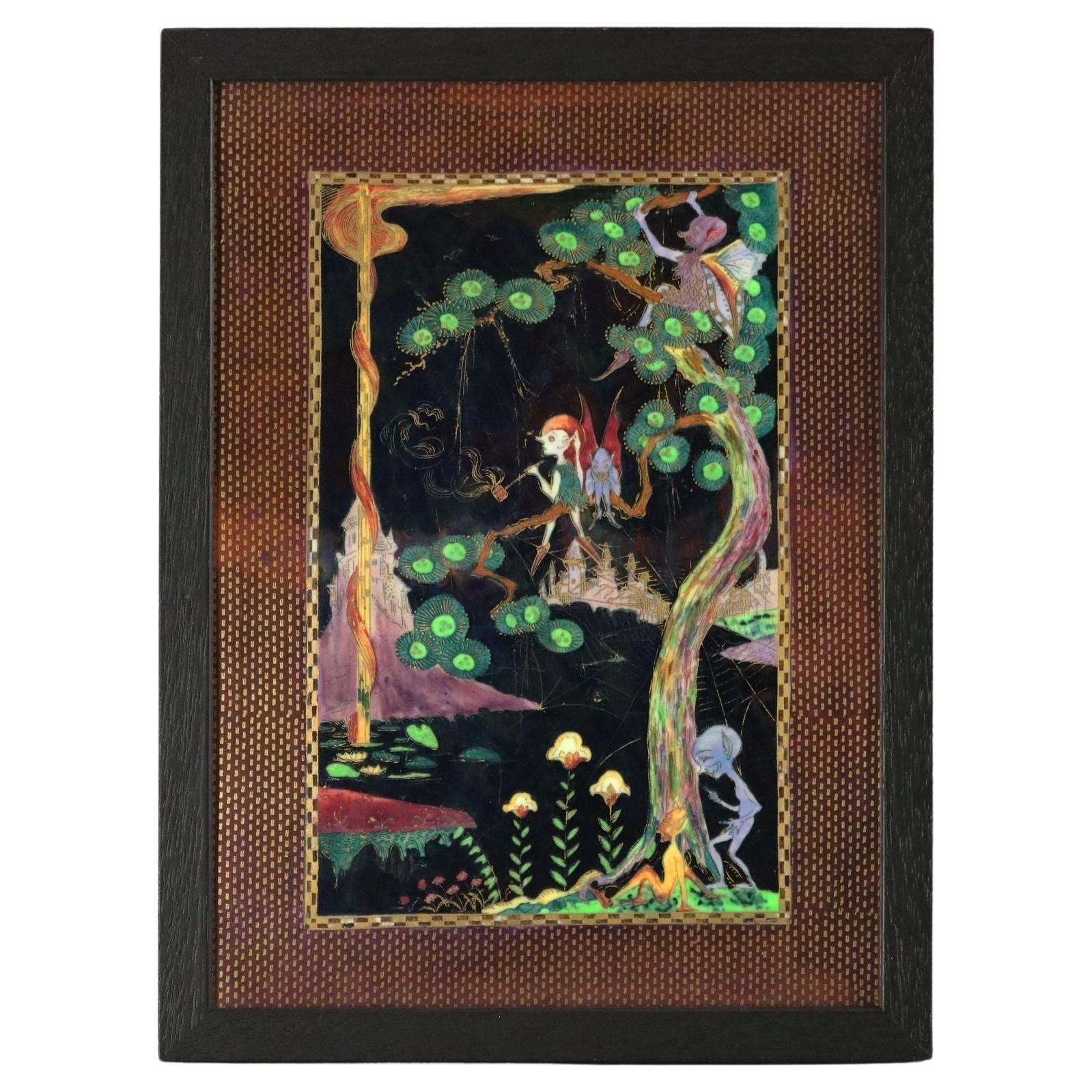 Wedgwood Fairyland Lustre 'Elves In A Pine Tree' Plaque