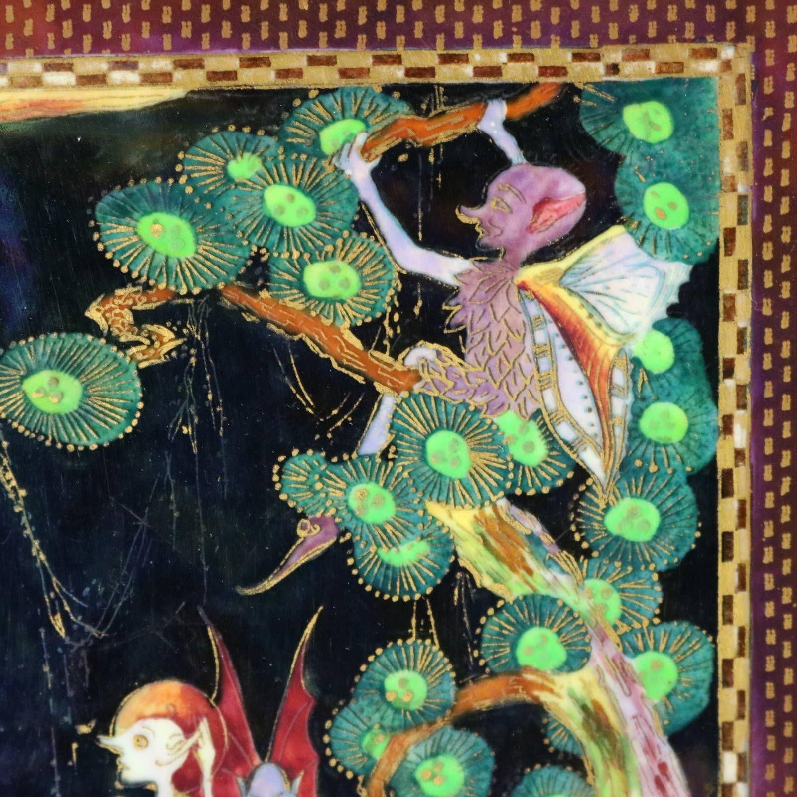 Wedgwood Fairyland Lustre 'Elves In A Pine Tree' Plaque photo vinterior
