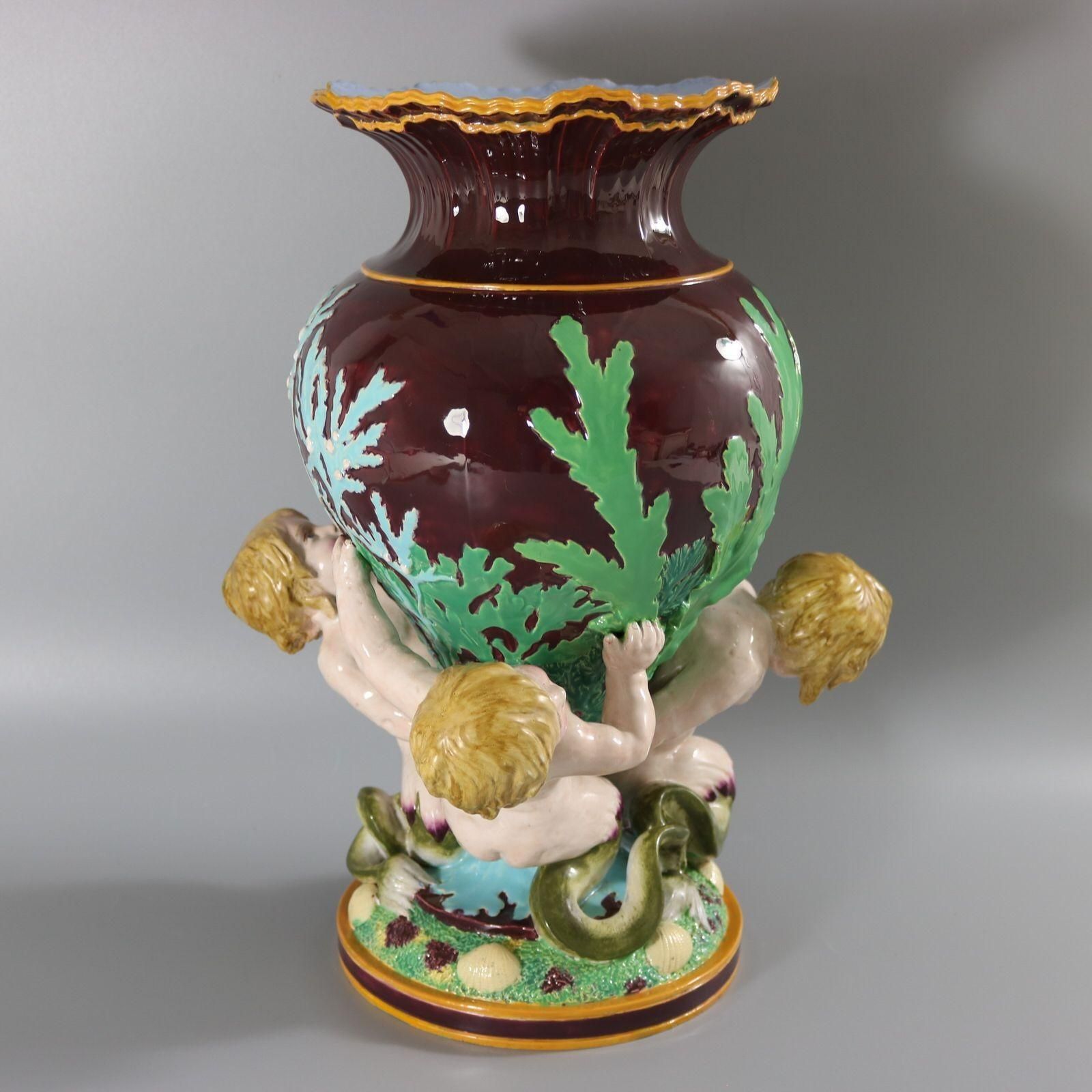 Minton Majolica Marine Vase With Merboys photo 2748.0