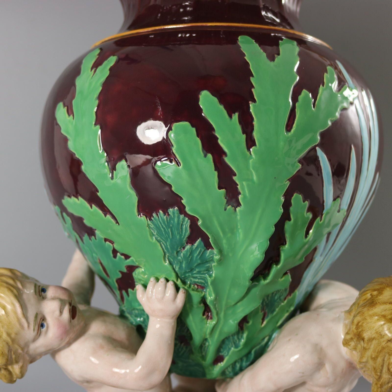 Home Decor Minton Majolica Marine Vase With Merboys photo