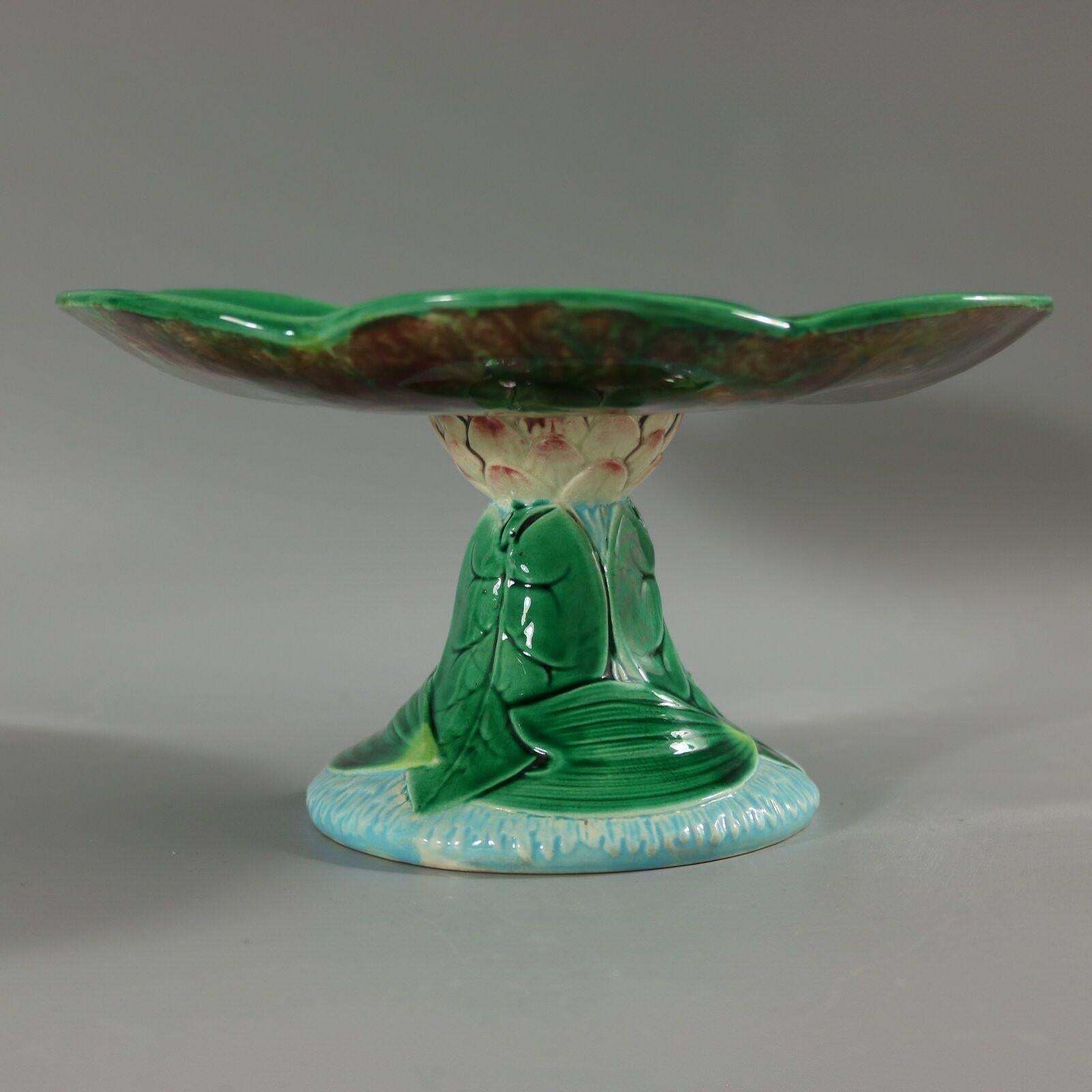 George Jones Majolica Lily Compote photo Home Decor