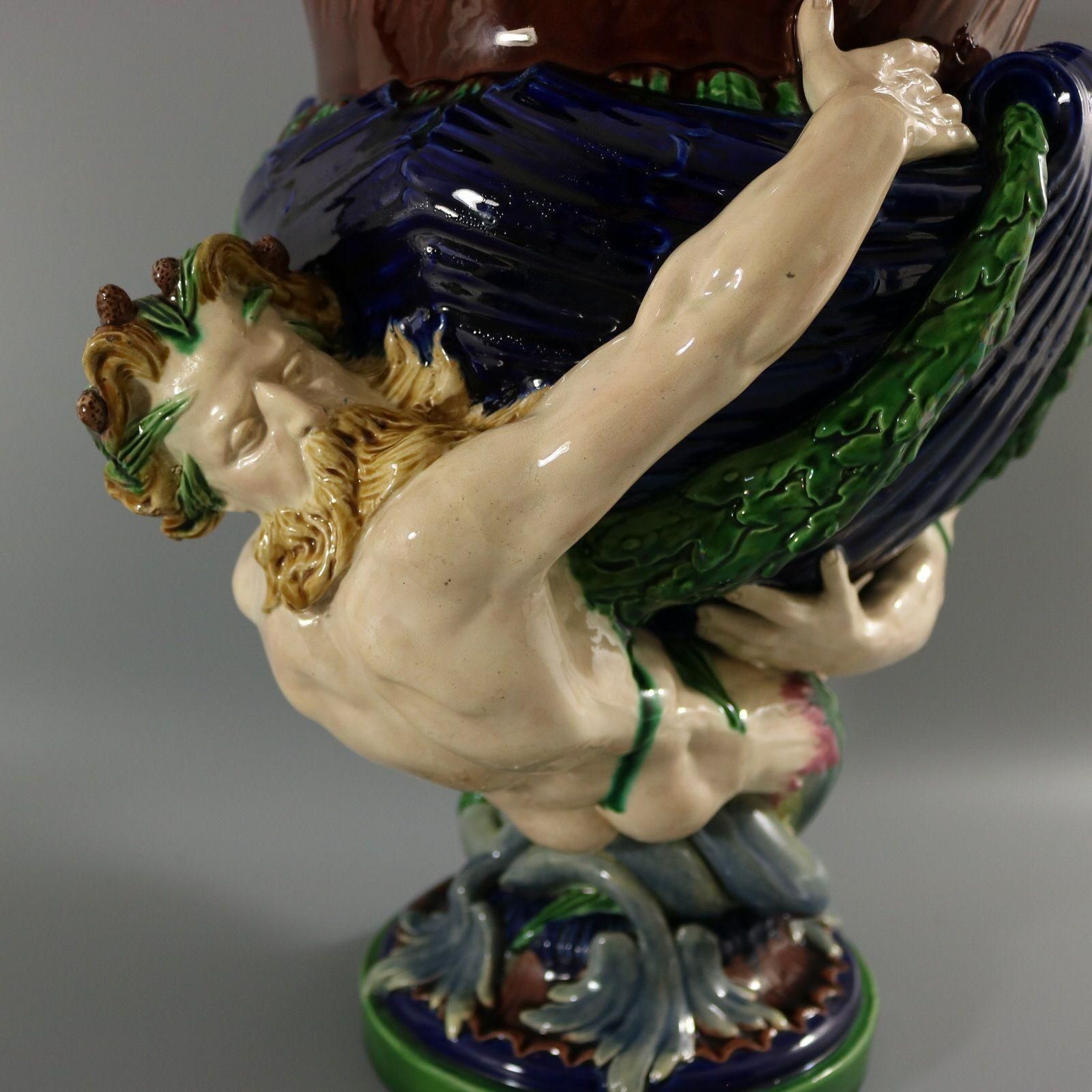 photo furniture Victorian Minton Majolica Marine Mermen Jardiniere Pink Interior