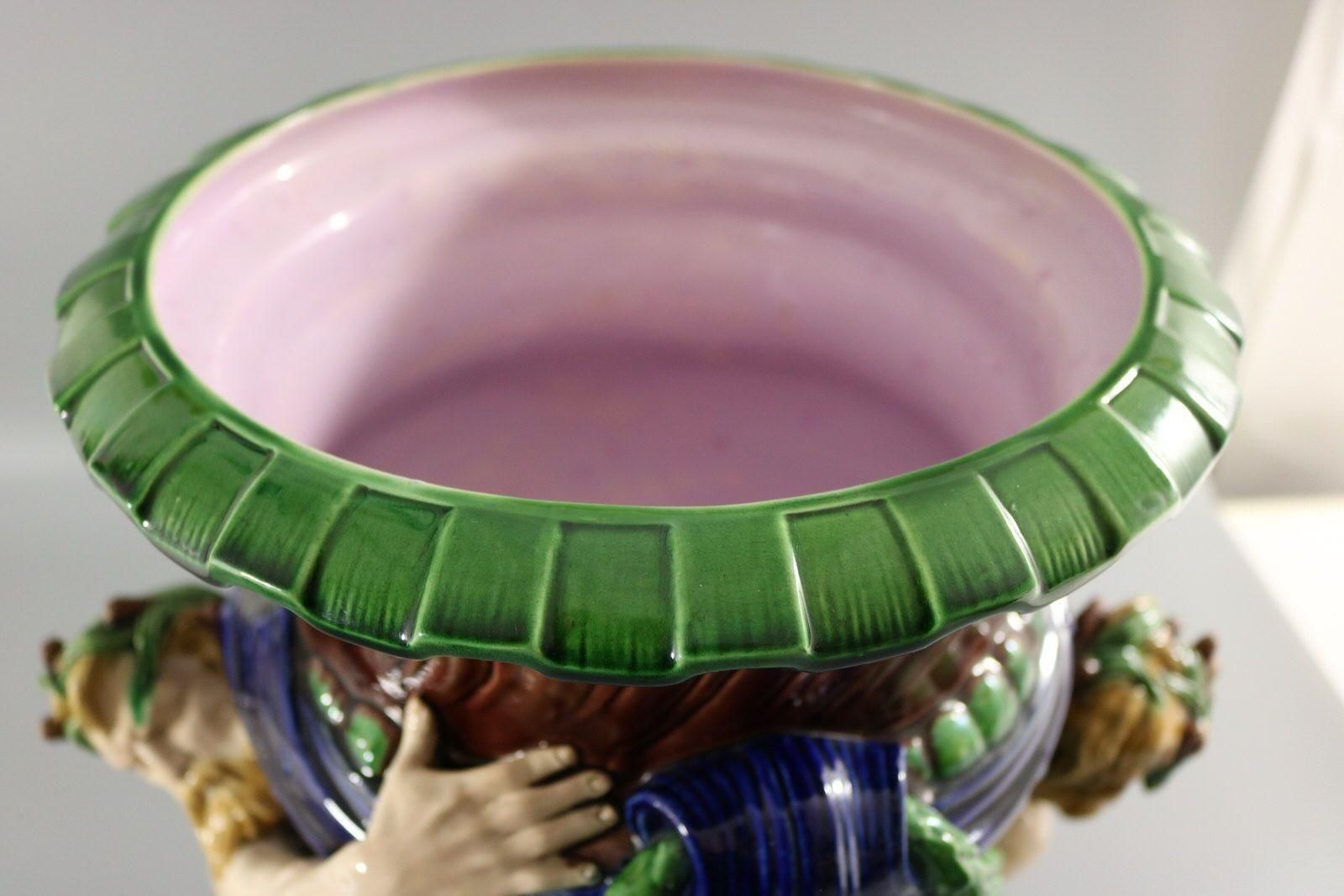 photo buy Victorian Minton Majolica Marine Mermen Jardiniere Pink Interior