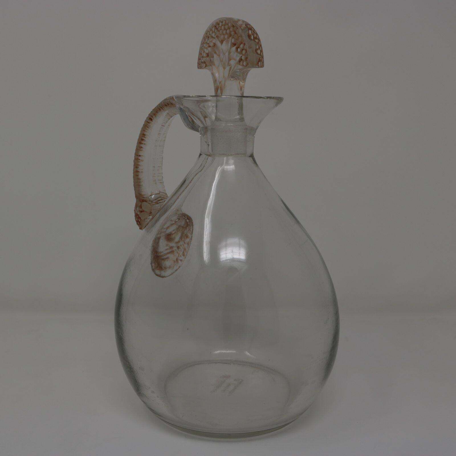 René Lalique Glass Satyre Decanter photo vintage