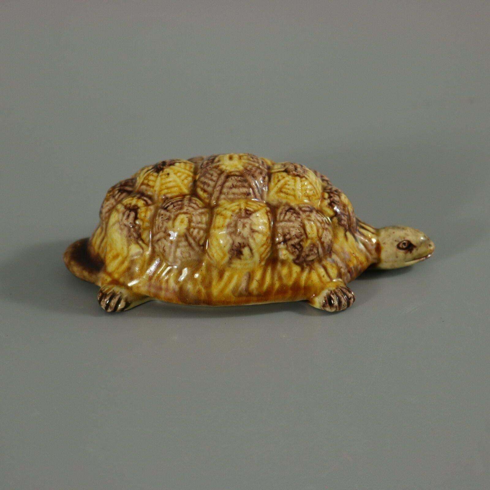 Portuguese Palissy Majolica Tortoise Figure photo vintage