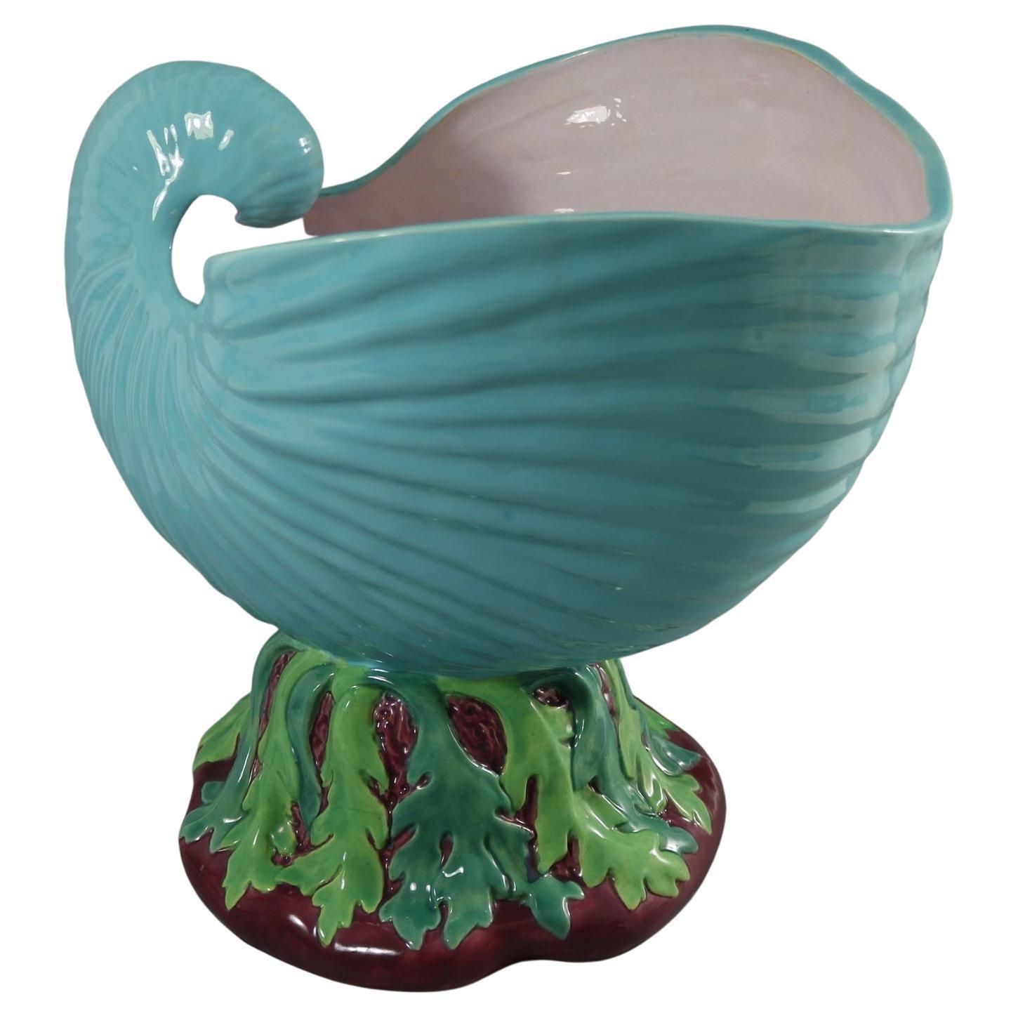 Minton Majolica Nautilus Shell Flower Pot