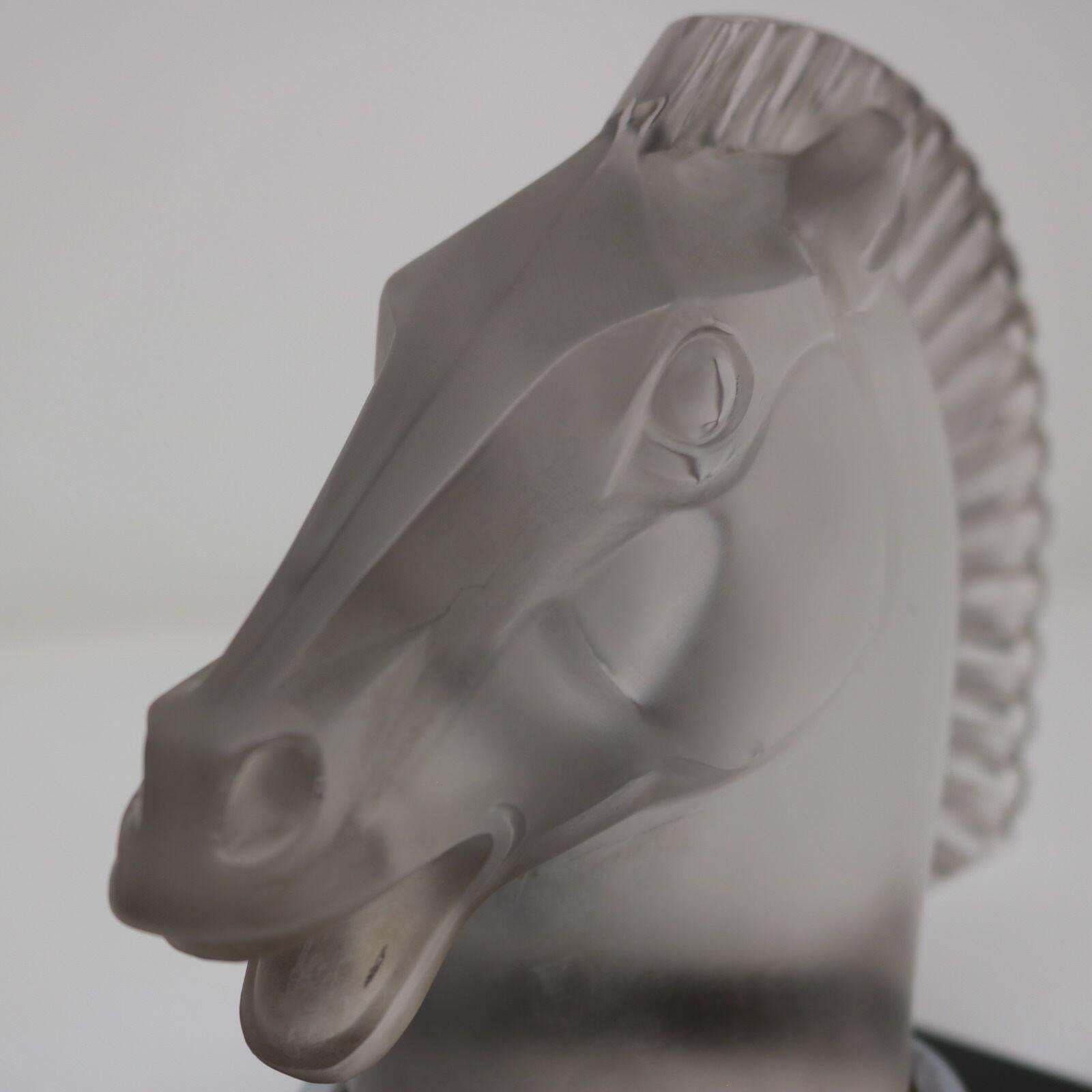 photo for sale Rene Lalique Glass 'Longchamp B' Horse Head Mascot