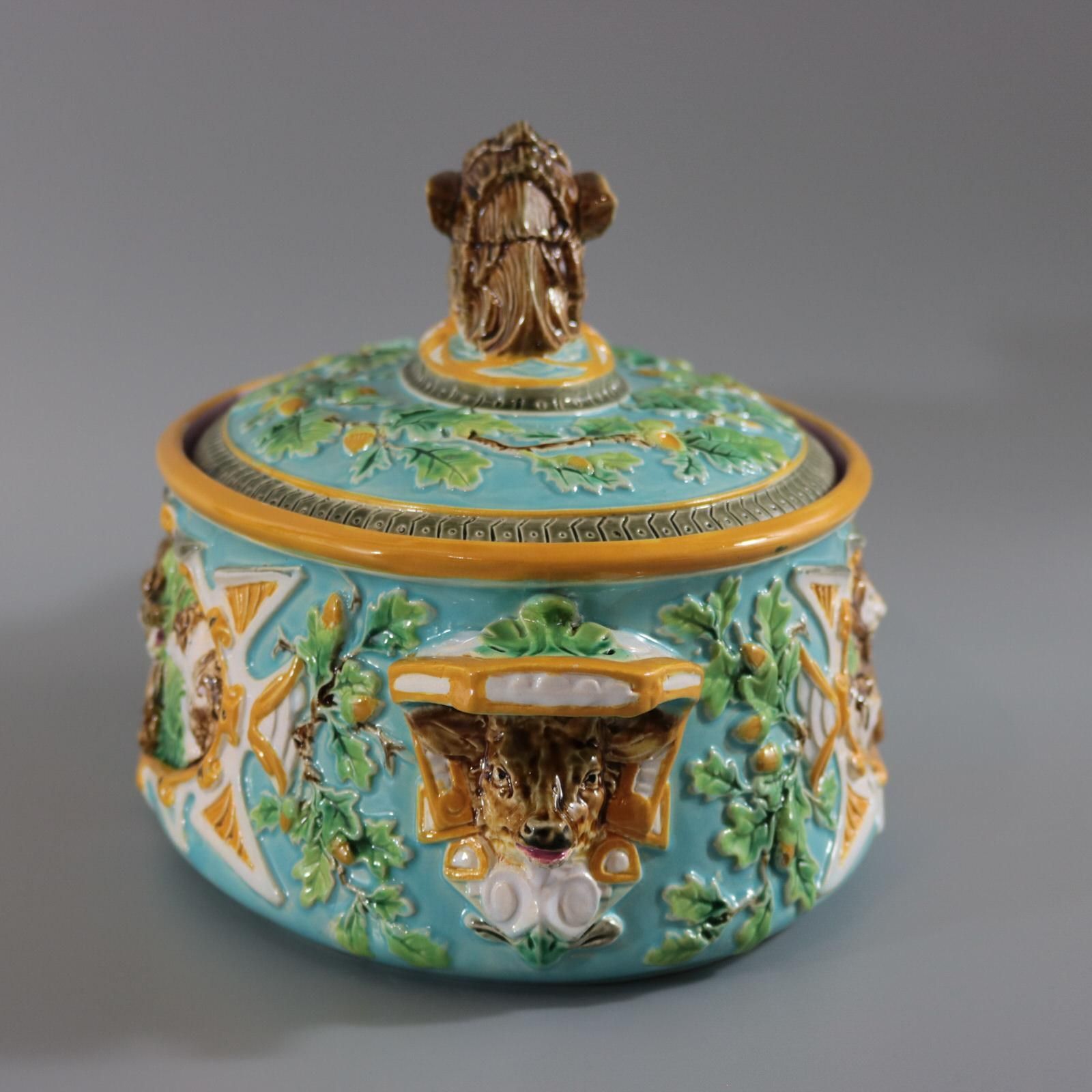 George Jones Majolica Wild Boar Game Pie Dish photo buy