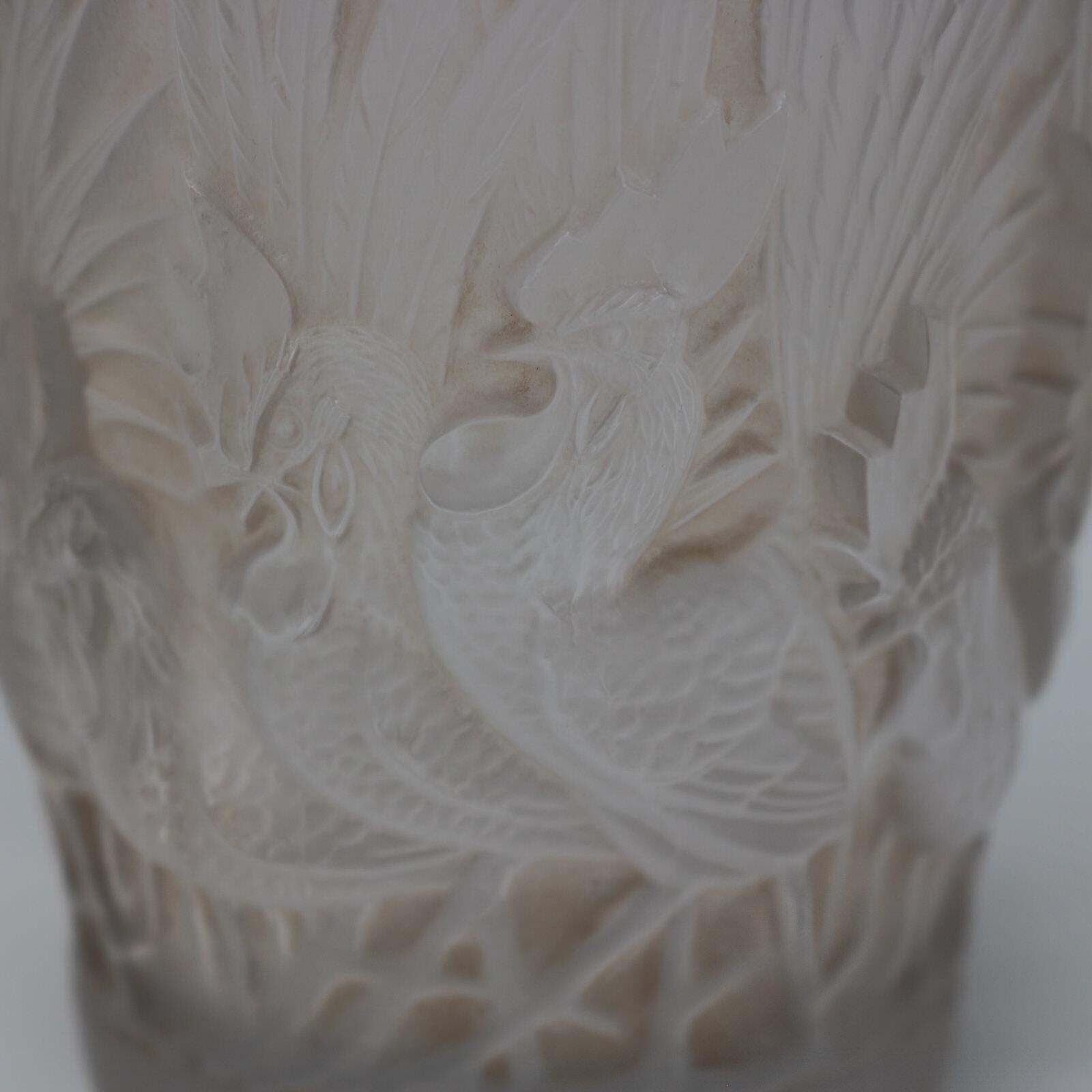 photo for sale Rene Lalique Glass 'Coqs Et Plumes' Vase
